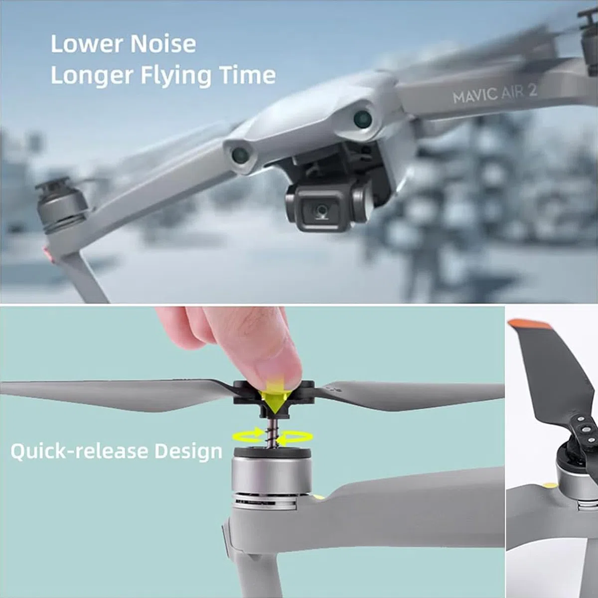 Gdraco Air 2S Hélices silenciosas plegables 7238F para DJI Mavic Air 2/Air 2S Drone Accesorios (8 unidades)