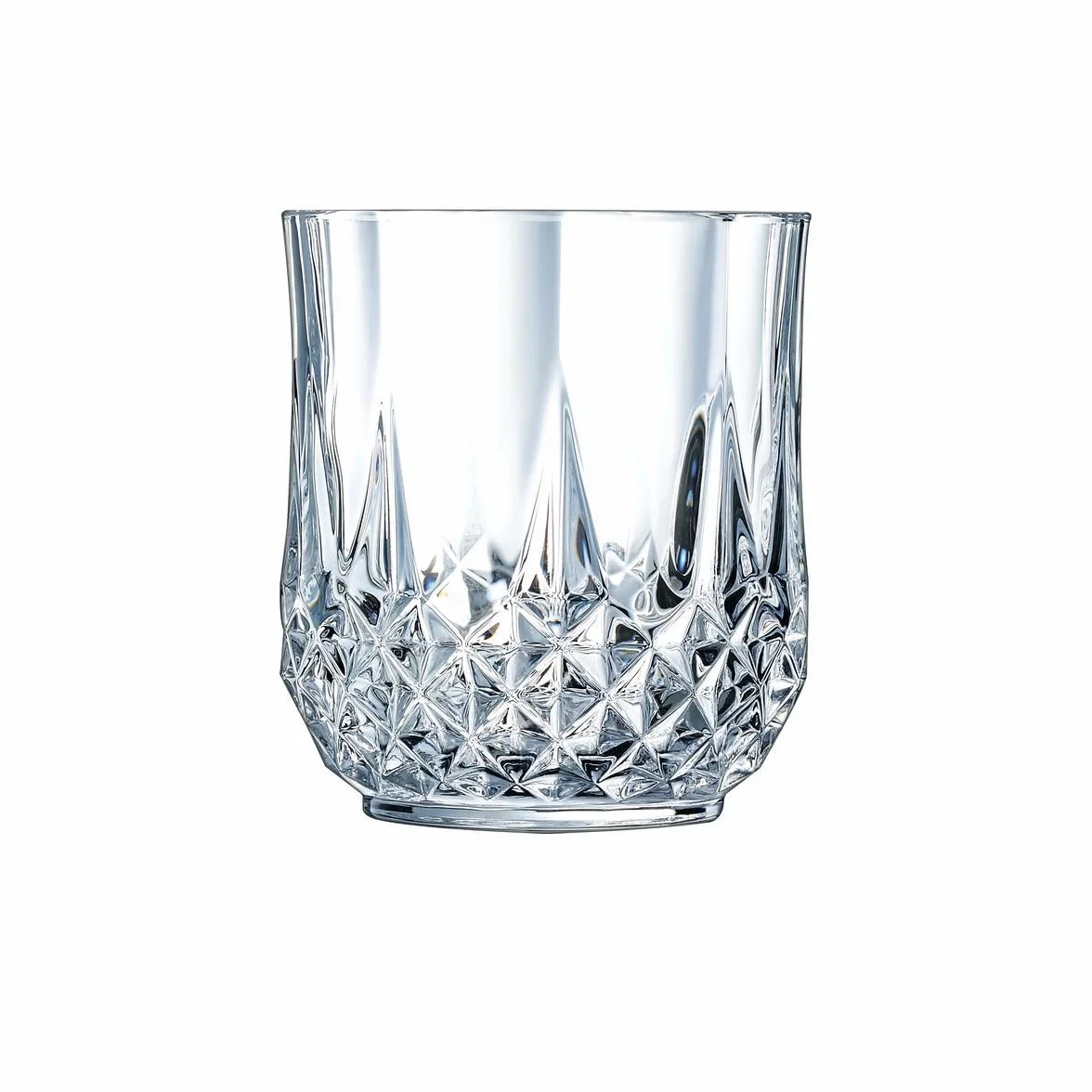Cristal D'Arques Paris Longchamp – 6 vasos bajos de 32 cl de Kwarx – Brillo, transparencia y alta resistencia – Molduras icónicas – Fabricado en Francia