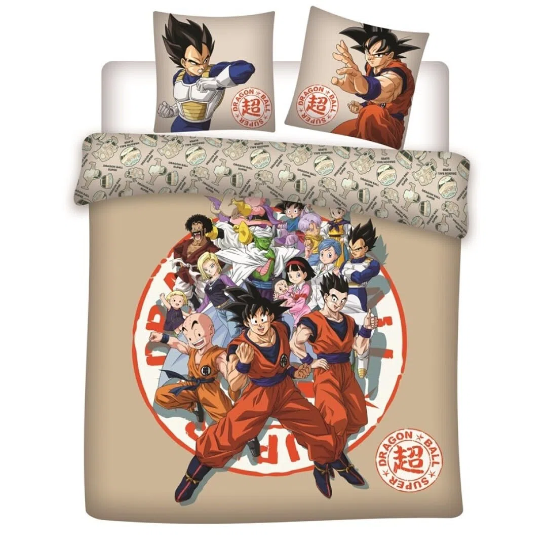 Dragon Ball Super Funda Nórdica Cama 150 240x220 + 2 Fundas Goku Vegeta | Ropa de cama 2 personas reversible | Polialgodón secado rápido | Licencia manga oficial | Regalo fans anime | Idea regalo
