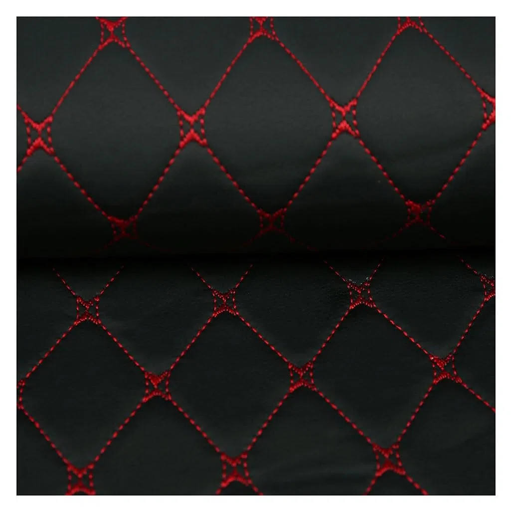 Tela de piel sintética acolchada de vinilo para tapicería, 1,4 x 1 m, tela de piel sintética impermeable para manualidades, costura, cojín de coche (negro, 1,4 x 4 m)