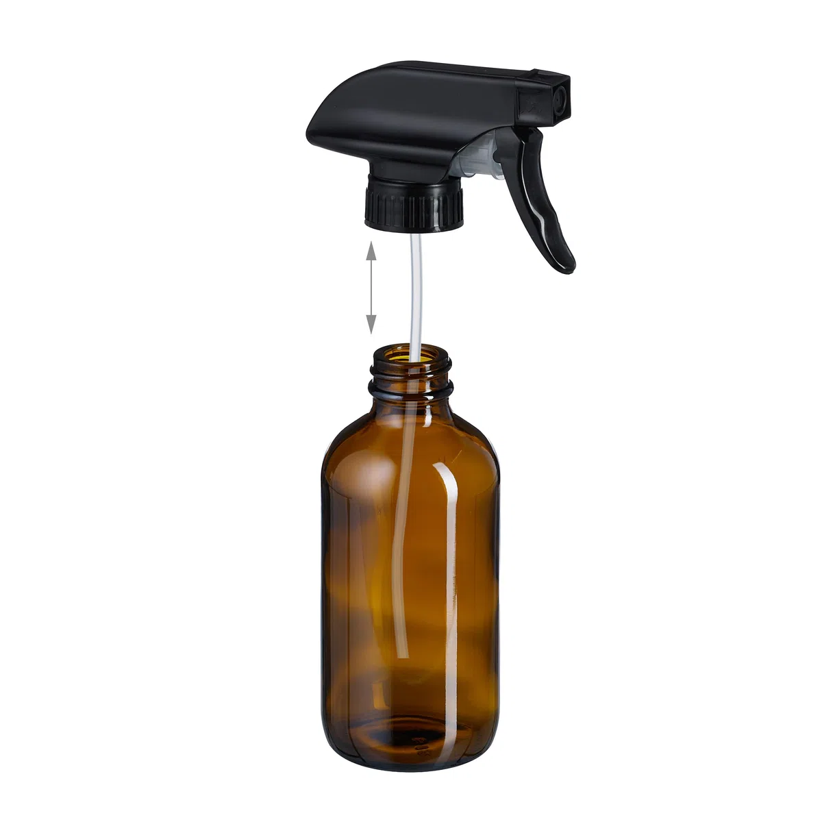 Relaxdays Pulverizador Agua Cristal, Set 4, 250 ml, Niebla, Chorro, Botella Spray Pelo, Limpieza, Plantas, Marrón/Negro