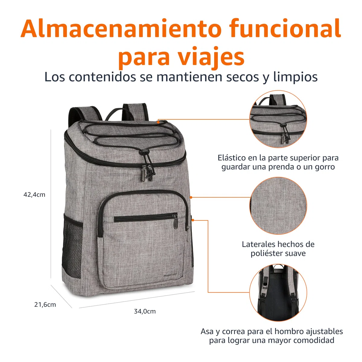 Amazon Basics - Borsa termica Porta pranzo impermeabile, leggera e morbida