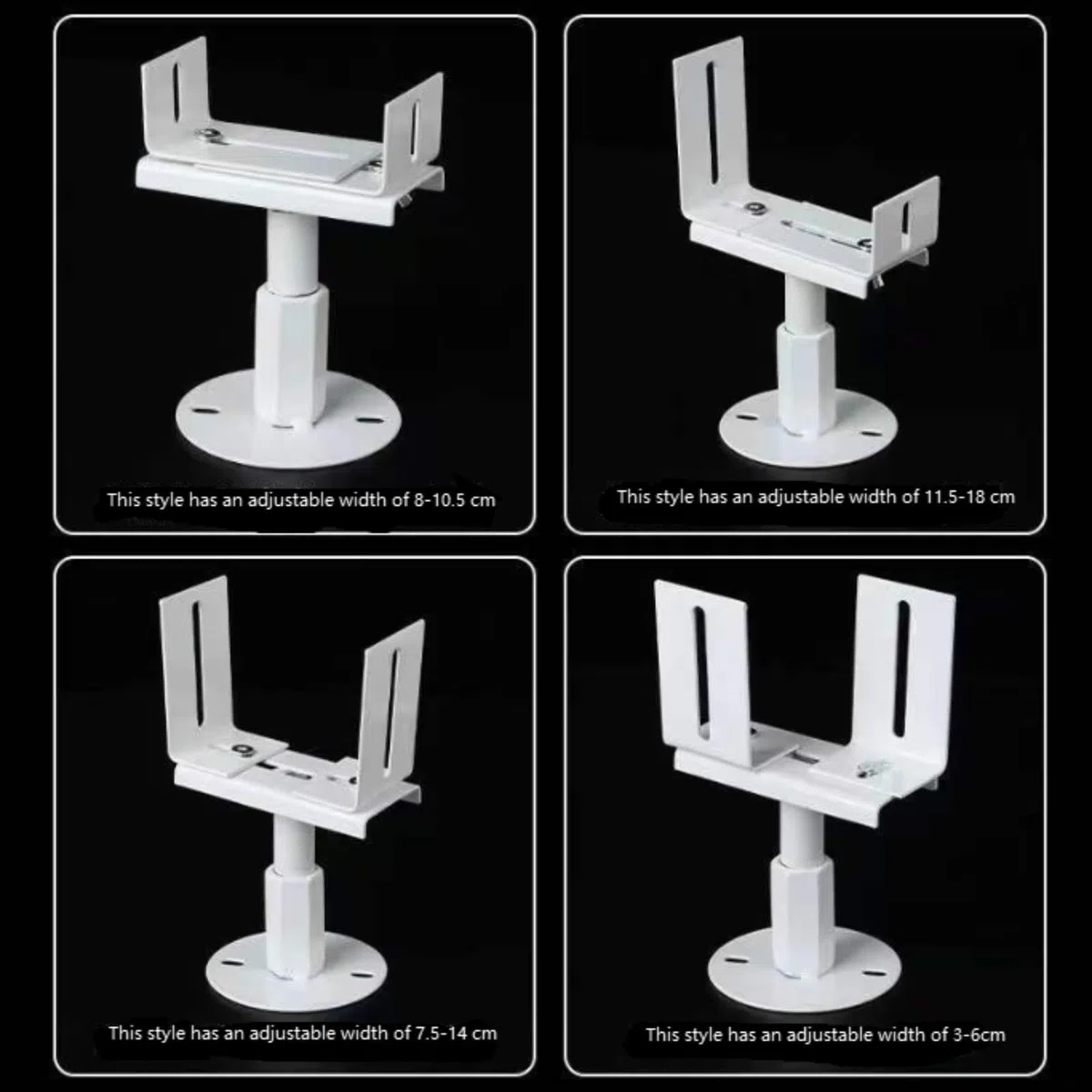 Juego de soportes de suelo de radiador de aluminio, altura ajustable de 11 a 36 cm para posicionamiento vertical de radiadores de hierro fundido, estructura gruesa, resistente a la niebla