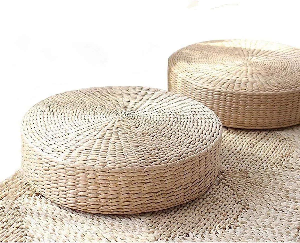 HUAWELL Tatami - Cojín redondo acolchado para asiento al aire libre (2 unidades, tamaño más grande)