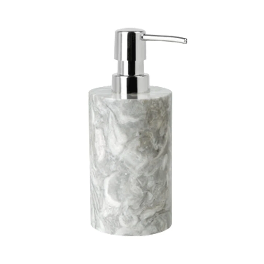 Juego de dispensador de jabón avanzado gris, juego de accesorios de baño de mármol, encimera de baño y decoración de cocina de estilo rústico, juego de soporte para cepillo de dientes poroso ade
