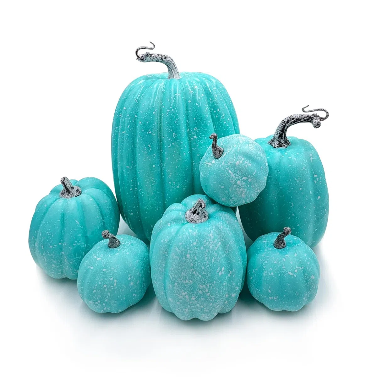 7 Piezas de Calabazas Artificiales Azules, Calabazas de Espuma para otoño, Temporada de otoño, Halloween, día Festivo, Festival, Decoraciones de Mesa (Azul)
