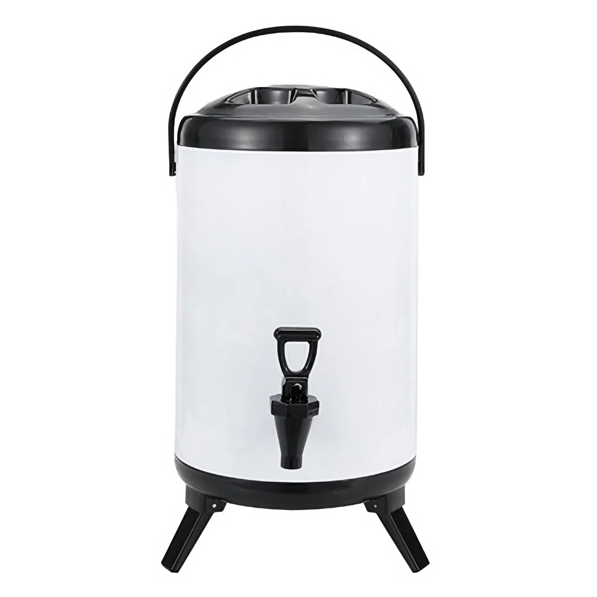 Dispensador de bebidas aislado con espiga antigoteo, mango portátil y base de trípode para bebidas frías y calientes, catering y fiestas