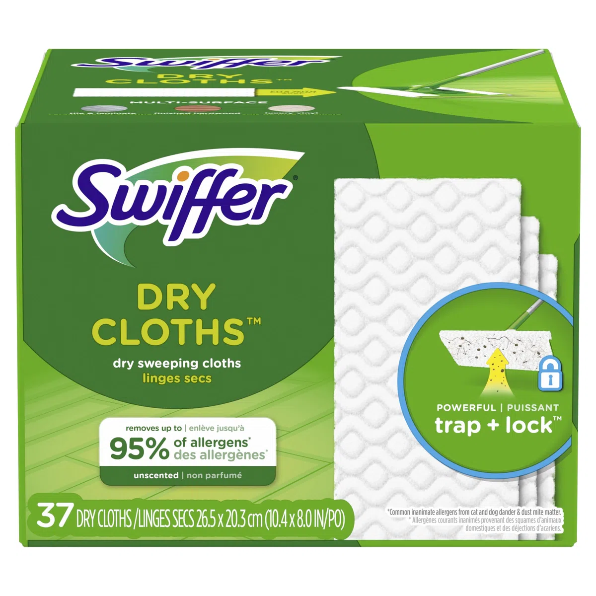 Swiffer Sweeper Dry Sweeping Cloths Mop And Broom Floor Cleaner Refills Unscented 37 Count by Swiffer