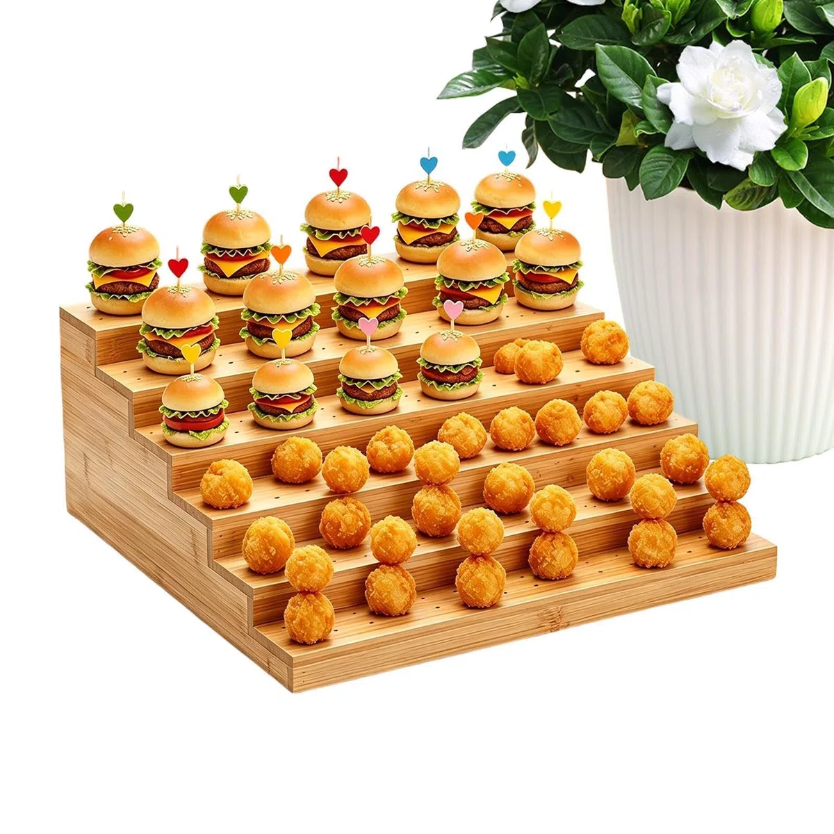 Tabla Para Brochetas De Comida Estante Servicio 6 Niveles | Soporte Pinchos Alimentos para Frutas, Aperitivos, Carne, , Catering, Barbacoa, Buffet y Bodas