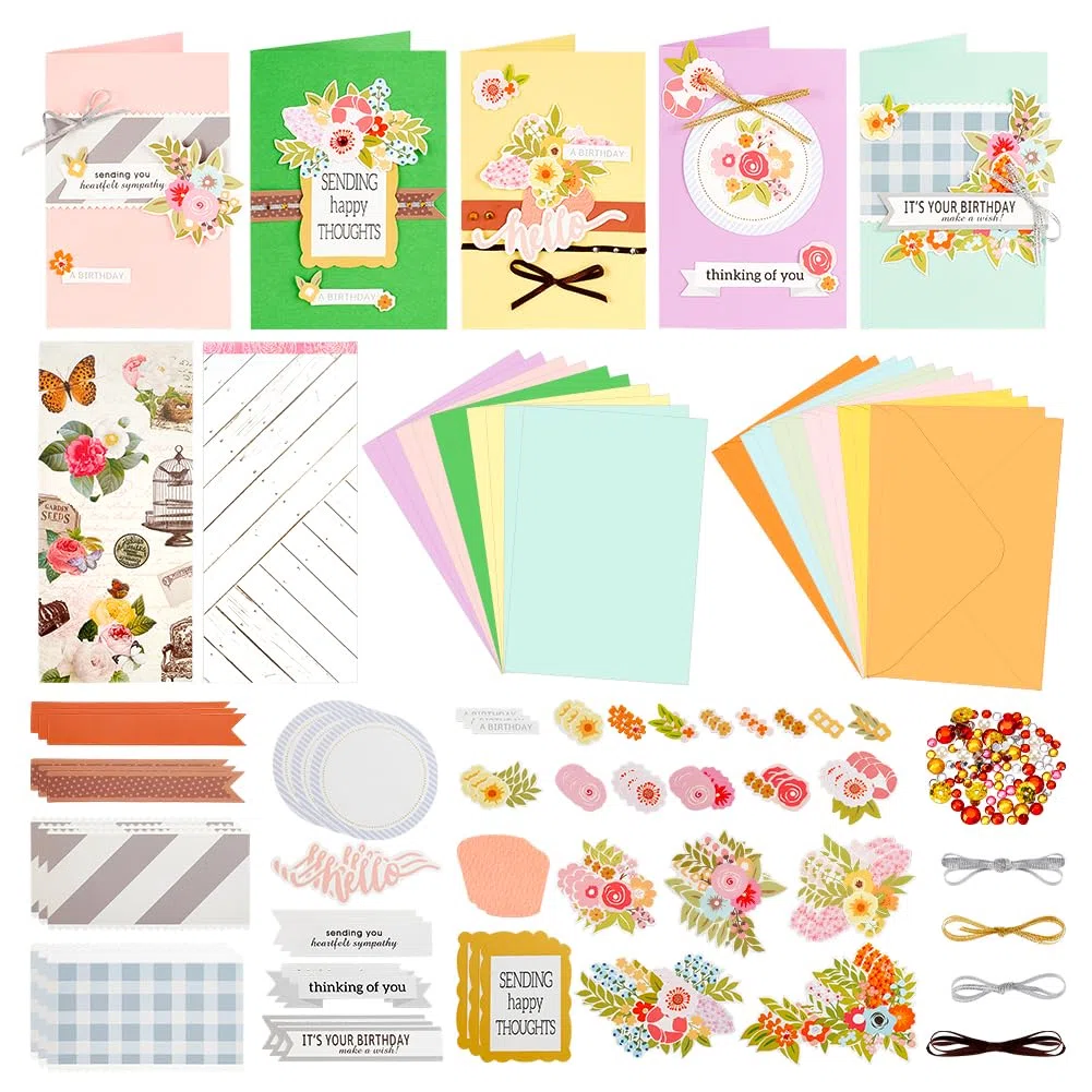 AHANDMAKER Kits para Hacer Tarjetas de Papel, Coloridos Kits de Tarjetas de felicitación Hechos a Mano para Tarjetas del día de San Valentín, Tarjetas de Pascua, Invitaciones de cumpleaños, Sobres y