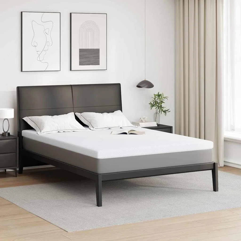 Cubrecolchón de espuma viscoelástica, color blanco, 140 x 200 cm, tejido jacquard, con espuma viscoelástica de alta densidad para una mayor comodidad y diseño moderno