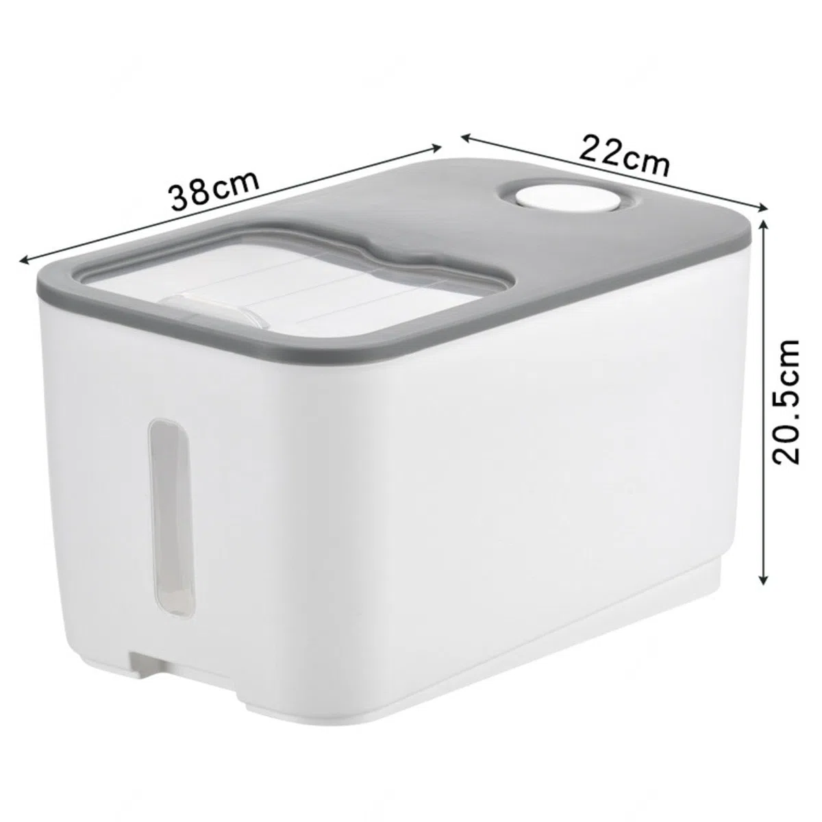 NIBHZ Contenedores de Alimentos Extragrandes, Contenedores de Almacenamiento con Tapas y Cuchara, Contenedores de Cocina Herméticos para Almacenar Alimentos Secos, Contenedor,Grey-10KG
