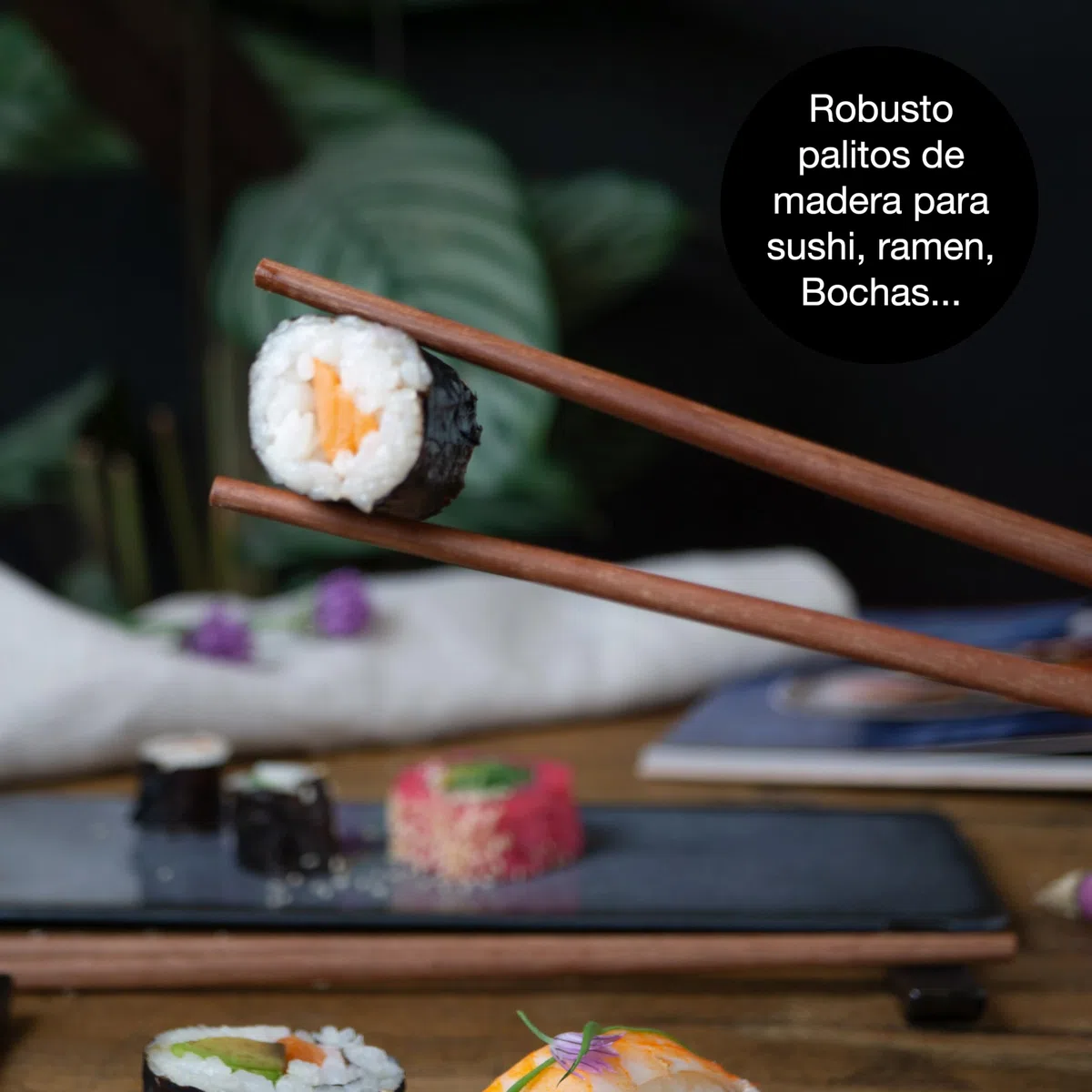 Moritz & Moritz Vajilla Sushi - Platos Sushi Ceramica - Plates Set 10 Piezas para 2 Personas - Plato Sushi con Palillos Soporte de Palillos Cuencos para Wasabi