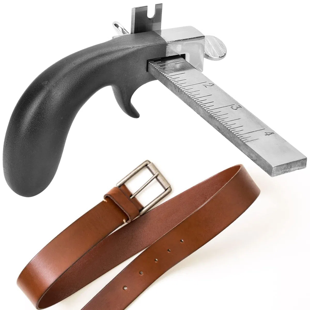Cortador de cinturón de piel, cortador de cinturón de piel, herramienta de corte de cuero ajustable, con mango de aluminio, herramienta de corte de cuero