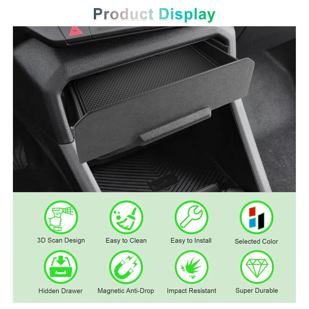 GAFAT Dacia Duster 3 2026 2025 2024/ Dacia Bigster Consola Central Cajón Magnético Anticaída, Dacia Duster iii 2025 Accesorios Caja de Almacenamiento Organizador Oculto, Con Función Antideslizante