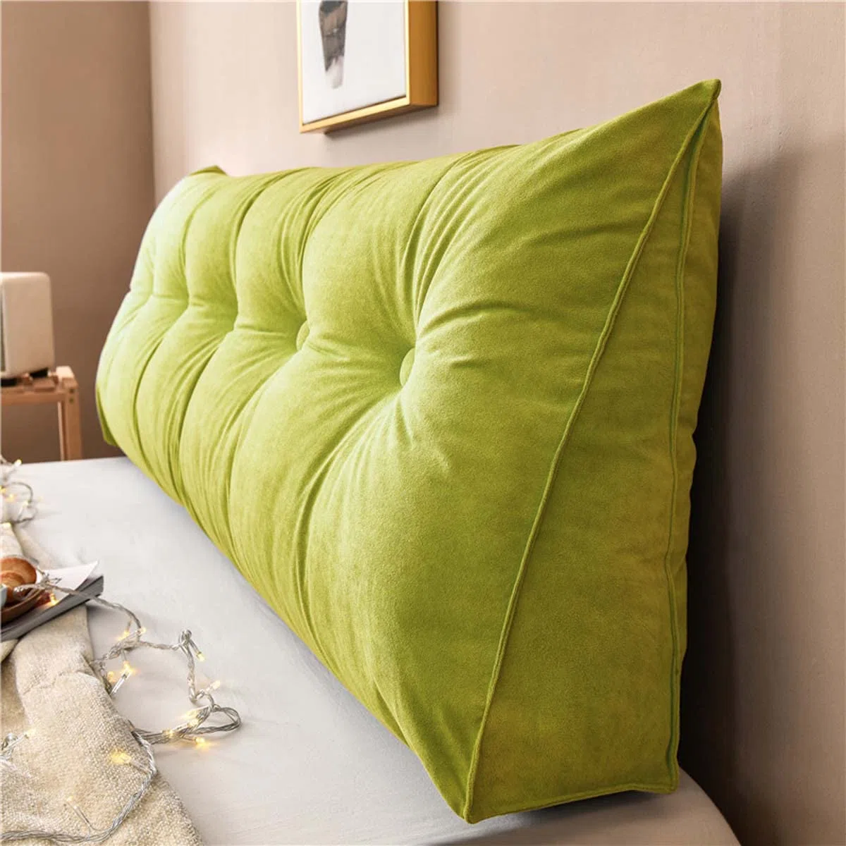 Yanman - Almohadas grandes de cuña para cabecero de cama, almohada triangular de lectura, cojín de apoyo lumbar, respaldo de cintura, cojín de posicionamiento suave para sofá cama, 150 x 50 x 20 cm