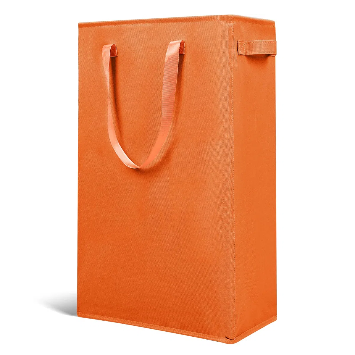 Odonata Cesta delgada para la ropa sucia con asas, plegable, cesta delgada para ropa sucia, bolsa de lavandería estrecha, cesta plegable sucia, 45 L (naranja)
