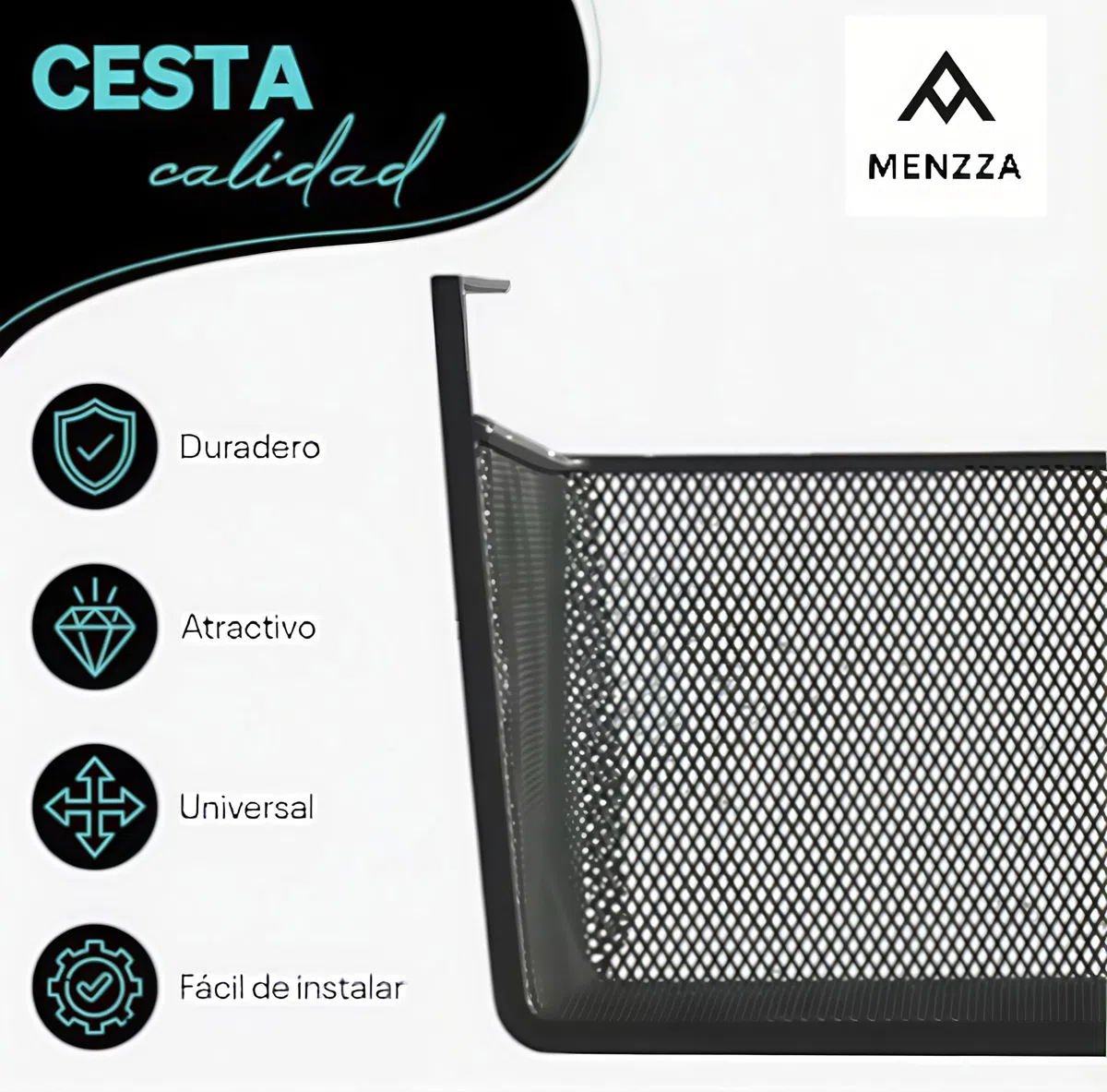 Pack 2 unidades Cestas organizadoras de Almacenaje para Cocina - Estante Organizador De Cocina Colgante de malla de alambre - Cestas de Cocina - Accesorios de cocina (negro)