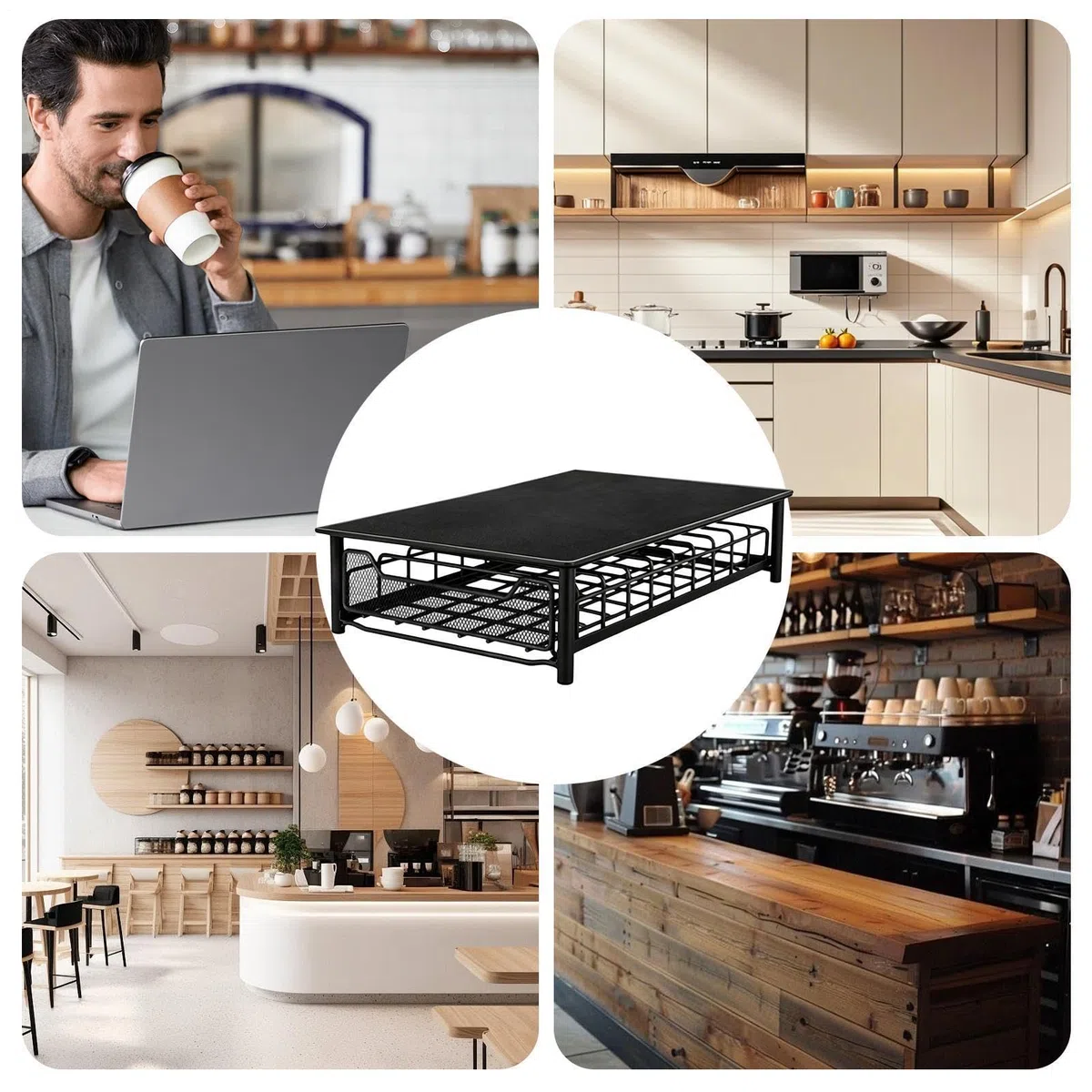 Cajón Almacenaje Cápsulas Café Estructura Metálica de Acceso Rápido con | Estante Organizador para Cápsulas para Cocina, Salón, Apartamento, Tostadora,