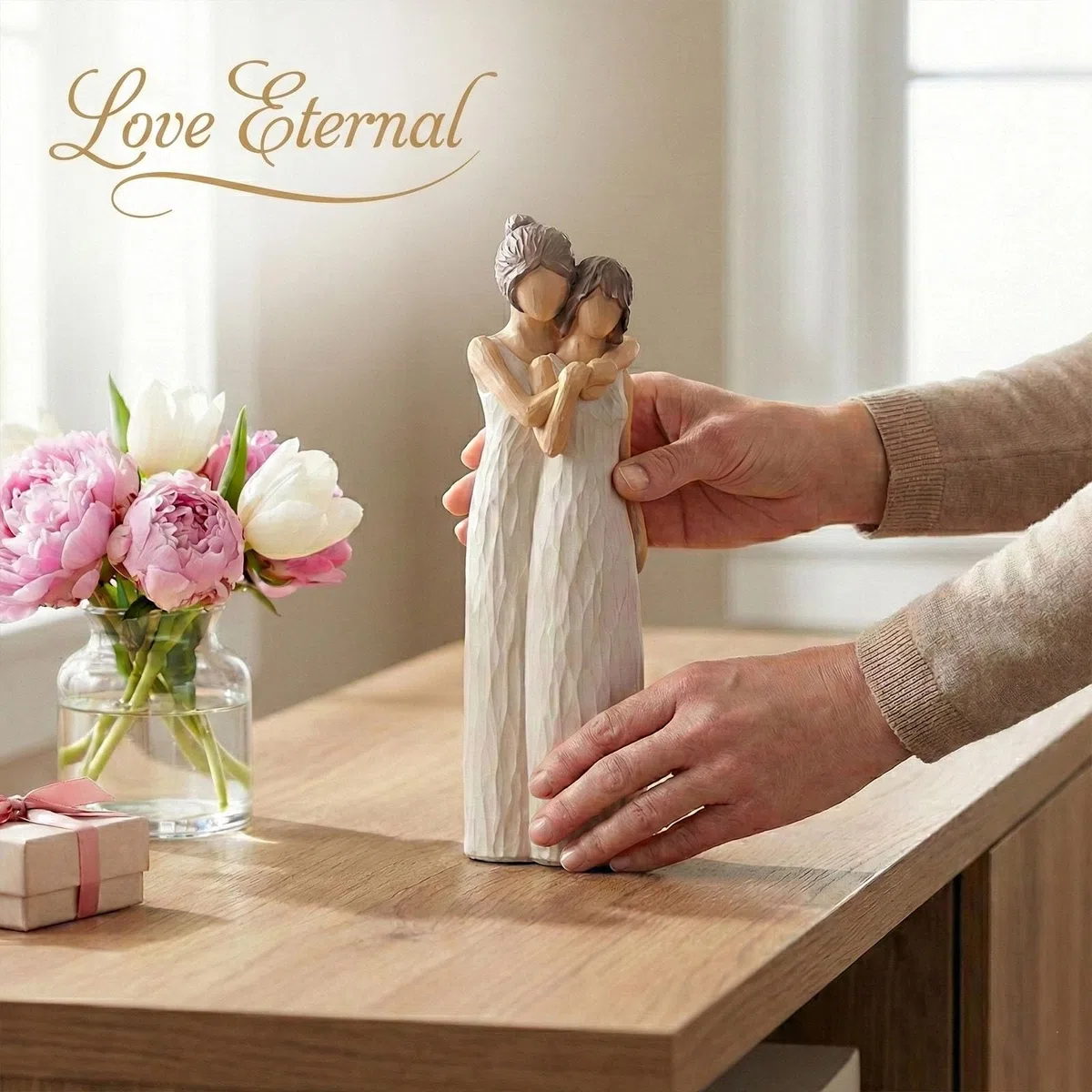 Figuras de madre e hija para regalar a mamá, estatuas de madre e hija, recuerdos familiares significativos, adecuadas para colocar en el hogar, dormitorio, sala de estar, mesa, estante, decoración