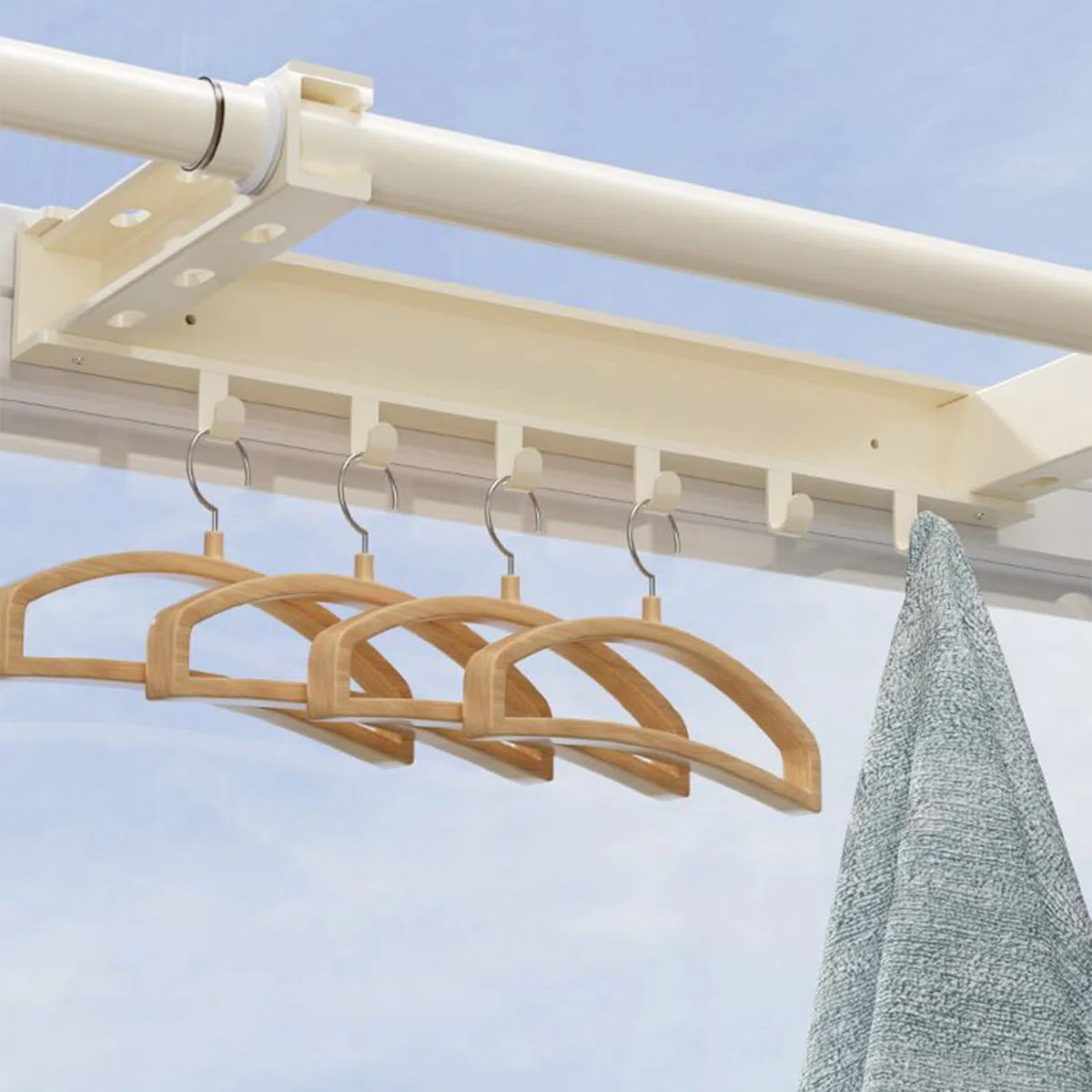 Estante de secado de ropa | Estante de secado de ropa plegable | Percha de soporte resistente para interiores, habitación, puerta, toalla, ropa, pared, balcón al aire libre
