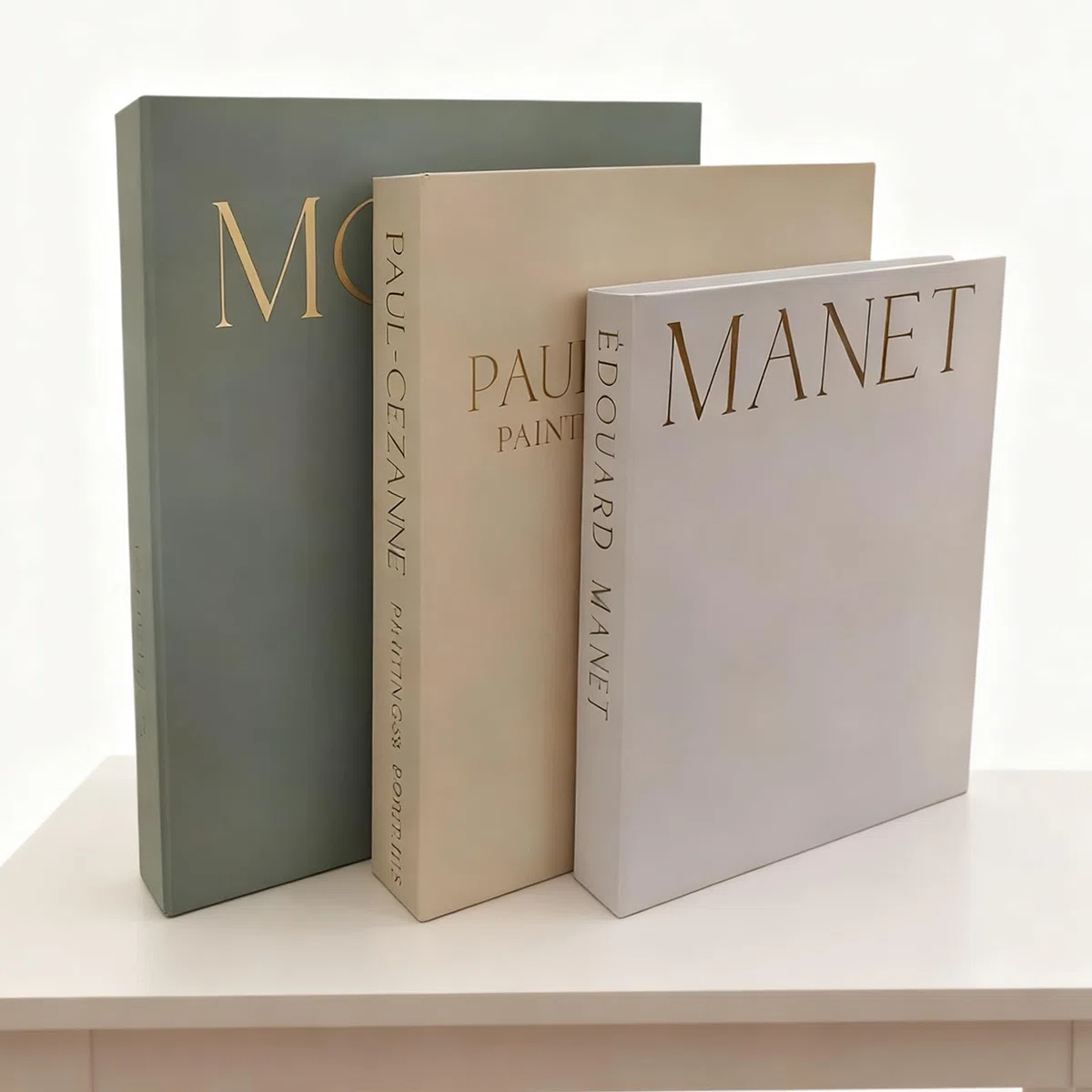 Libros decorativos para decoración del hogar: juego de 3 piezas de lino con cierre magnético para libros decorativos, elegante caja de libros, libros falsos, almacenamiento y decoración para