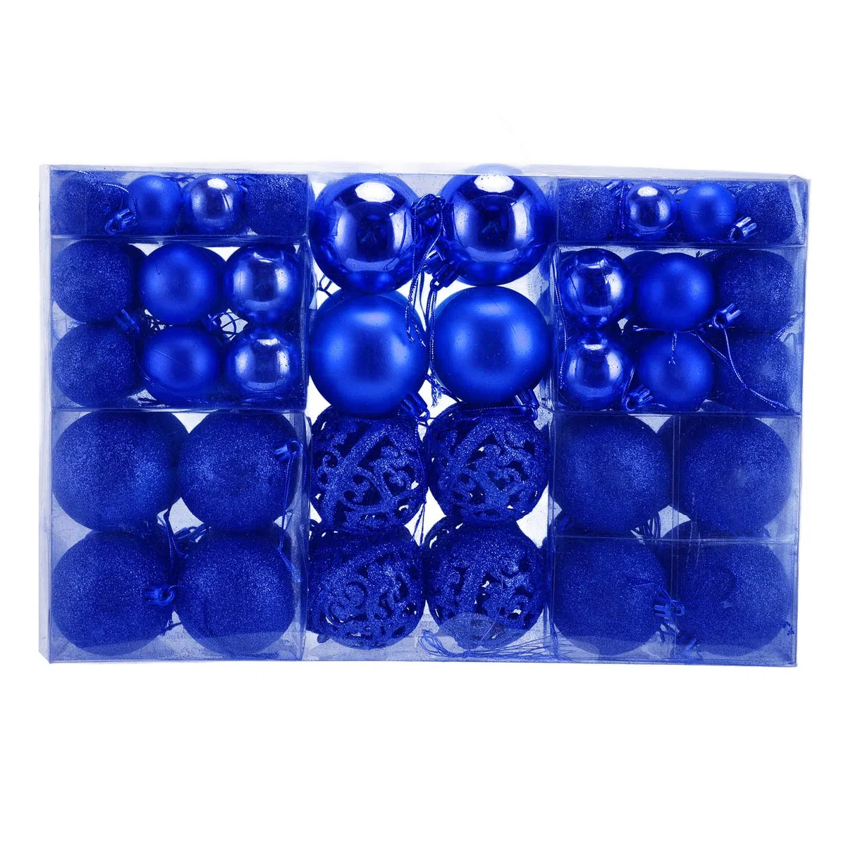 100 Bolas árbol Navidad Bolas decoración Artificial para paisajismo Navidad Accesorios decoración Vacaciones duraderos a pruebacaídas Fiestas Celebraciones Patios(Azul)