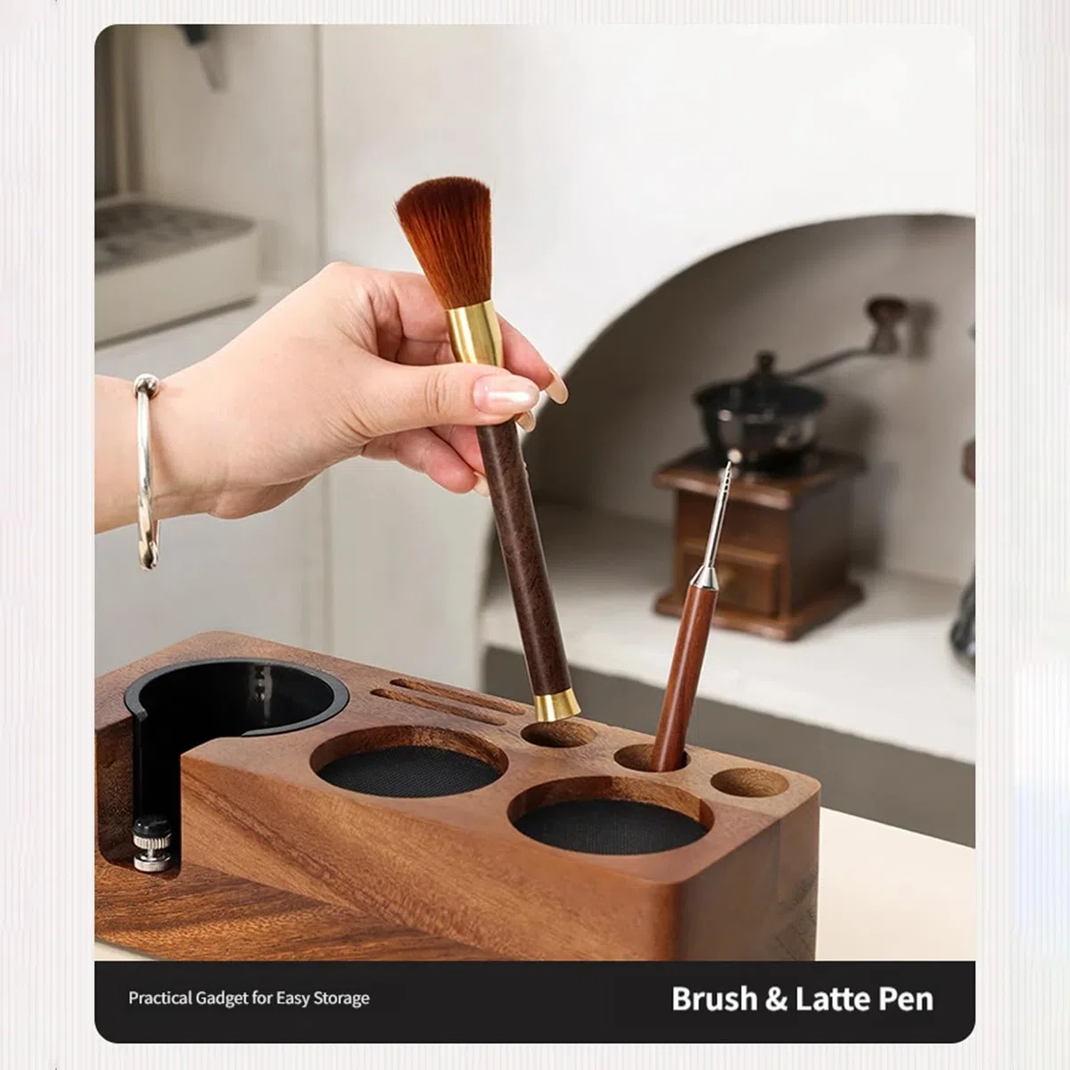 Resistente prensador de madera de sapele para café de 58 mm, tamaño estándar, accesorios para café de cocina para preparar café de madera constante