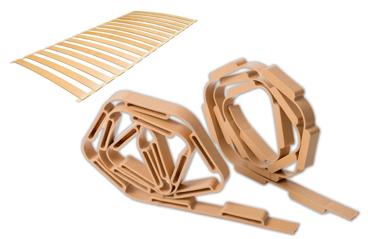 IPEA Rollo para somier de Cama de 200 cm, Fabricado en Italia, 2 Unidades, Tiras de Soporte de plástico para Lamas de la Cama, se Pueden acortar, 15 plazas para Las láminas, Base para Camas