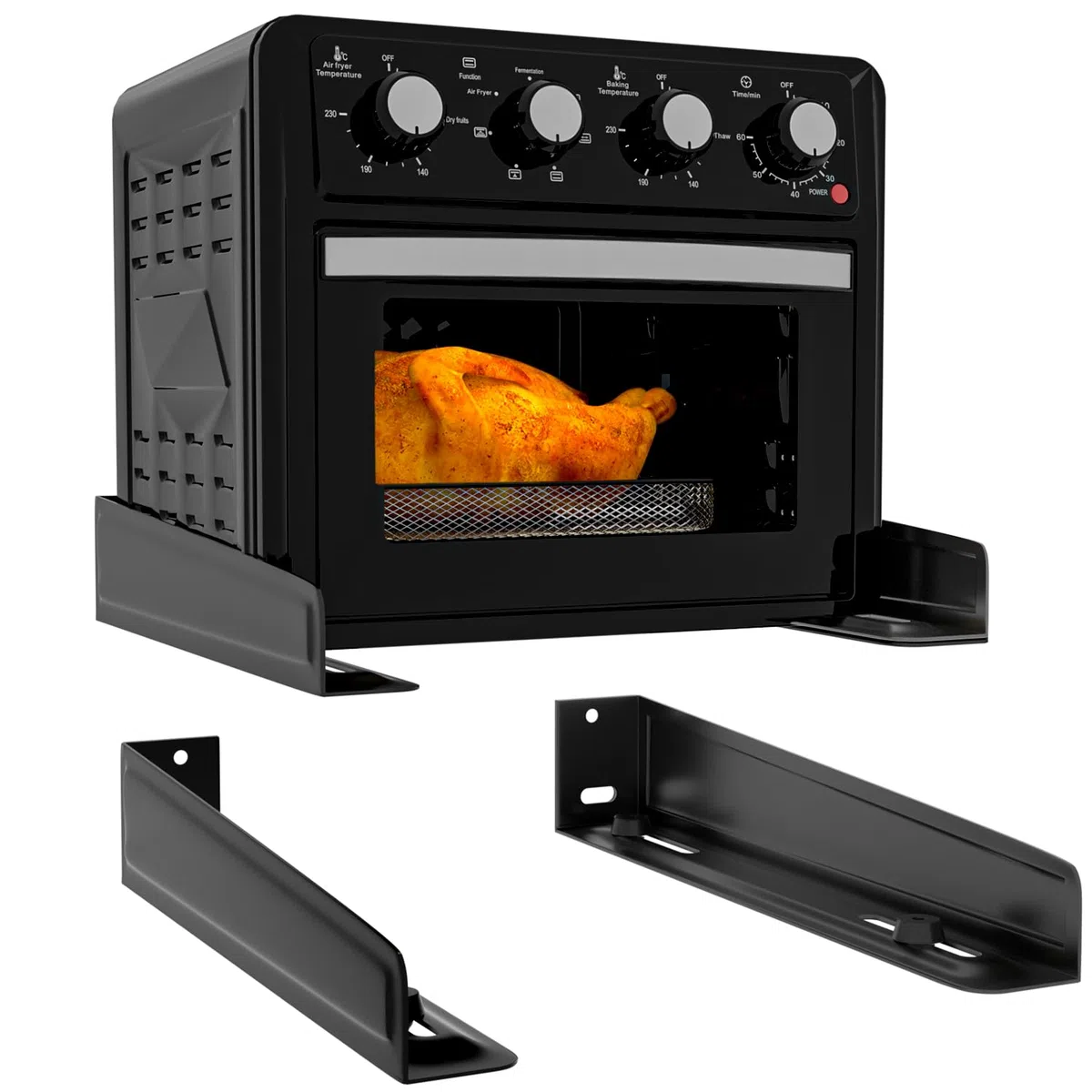 PUTORSEN Soporte para Microondas Pared Universal 2 piezas,Acero Marco Microondas Apto para la Mayoría de Hornos Microondas Longitud:365mm,Capacidad Máxima de Carga:35kg