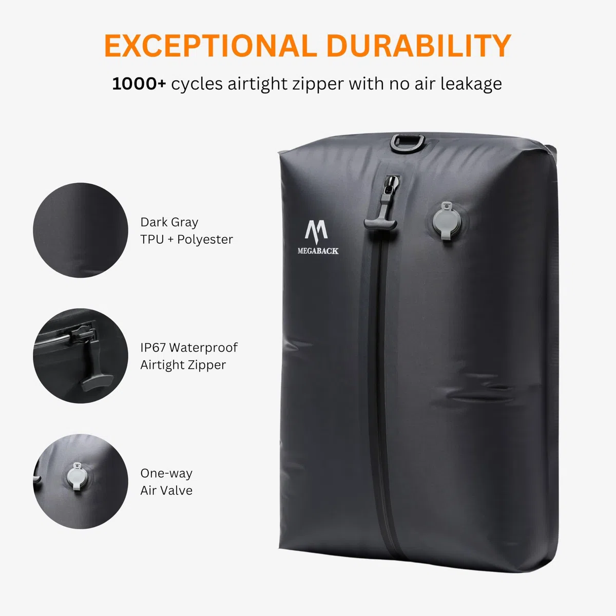 Bolsas de vacío para viajes, bolsas de sellado al vacío reutilizables IP67 para ropa con bomba eléctrica, cubo de embalaje sellado al vacío para maletas, mochila y viajes (1 unidad + bomba)