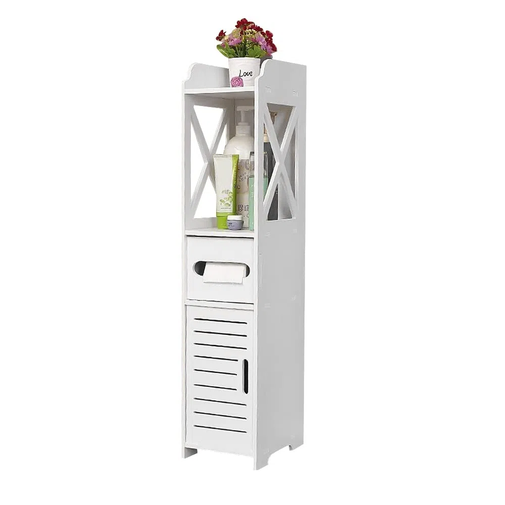 Mueble de baño, mueble para inodoro, mueble para inodoro, almacenamiento para baño, cajón, compartimento, ahorro de espacio, espacios pequeños (C,20 x 20 x 80 cm blanco), YUSHI1027