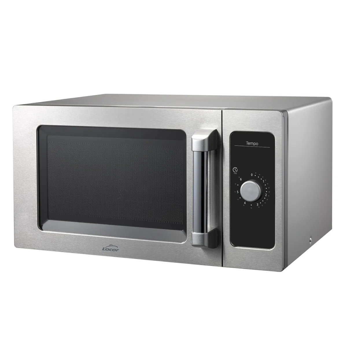 Lacor - 69329 - Microondas Tempo, Acero Inoxidable 18/10, Calentamiento Homogéneo, 1550 W, Uso Profesional, Cavidad Interior de Acero Inoxidable, Apto para Platos Grandes, 51x43x31 cm