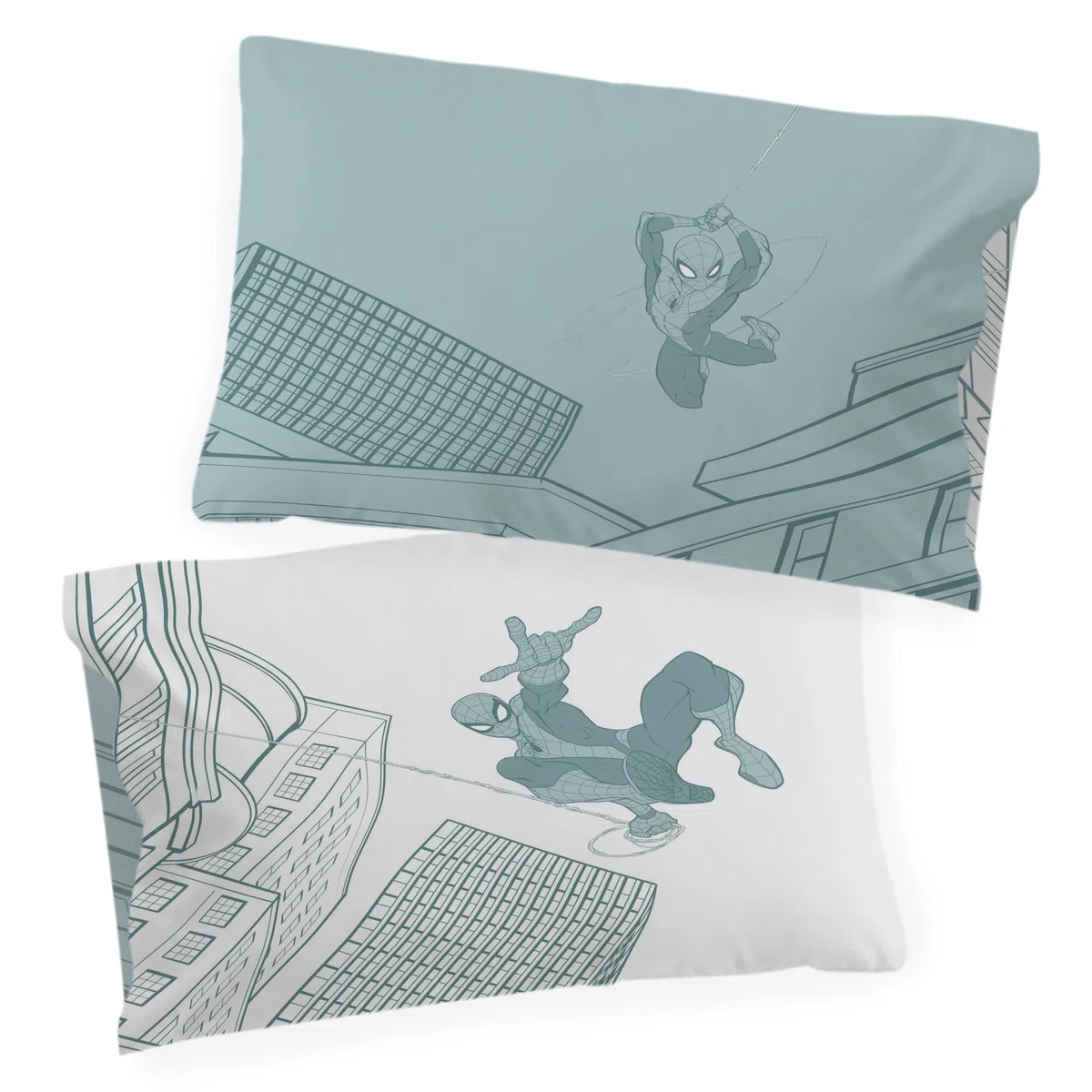 Jay Franco Kids Marvel Spiderman Juego de Funda nórdica - Ropa de Cama Supersuave con Funda de Almohada, Solo Funda, edredón no Incluido, Verde, 2 Piezas, Individual