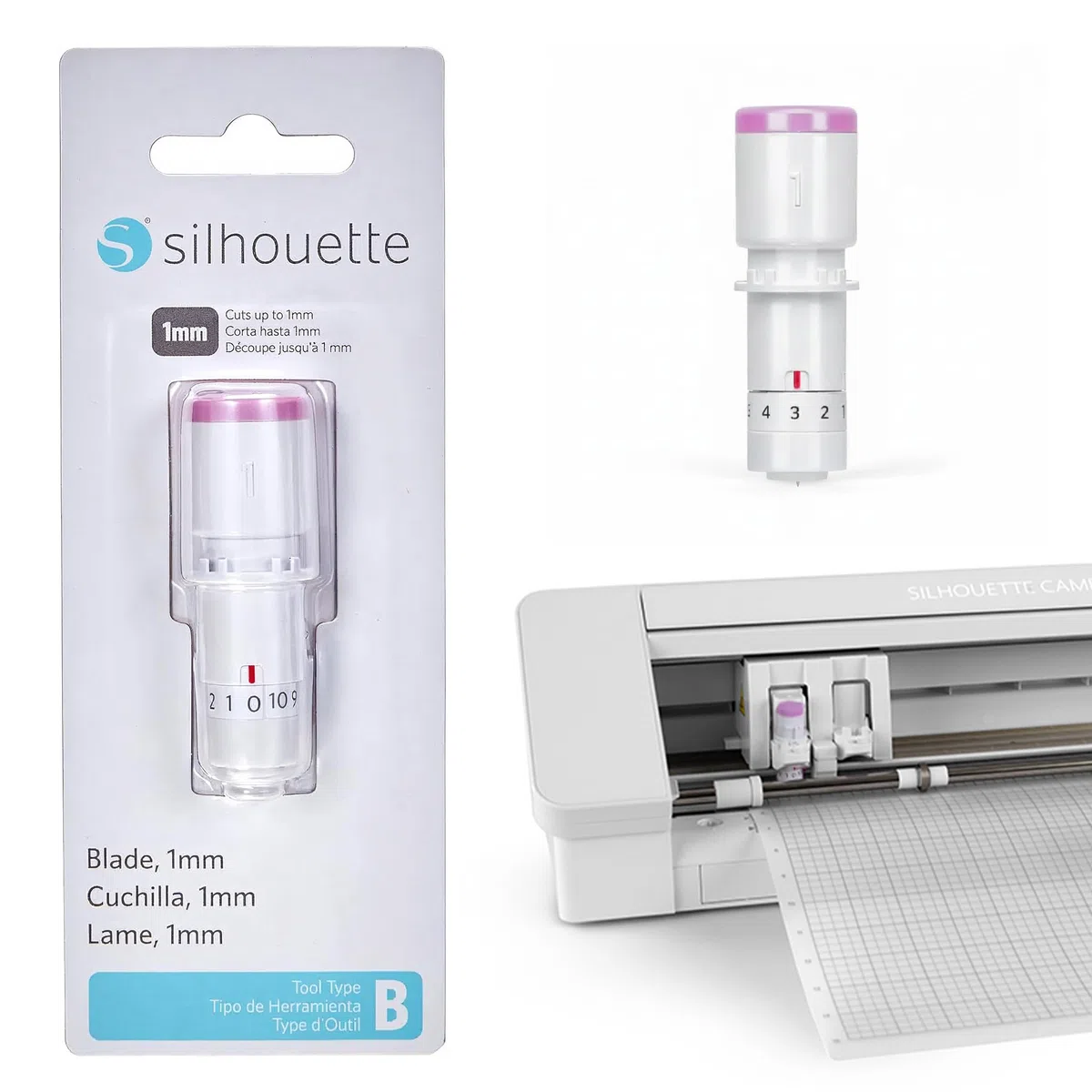 Silhouette America 1mm Manual Adjust Blade for Models, 1 mm, Aleación, Hoja Premium para Cameo 4 y Portrait 3
