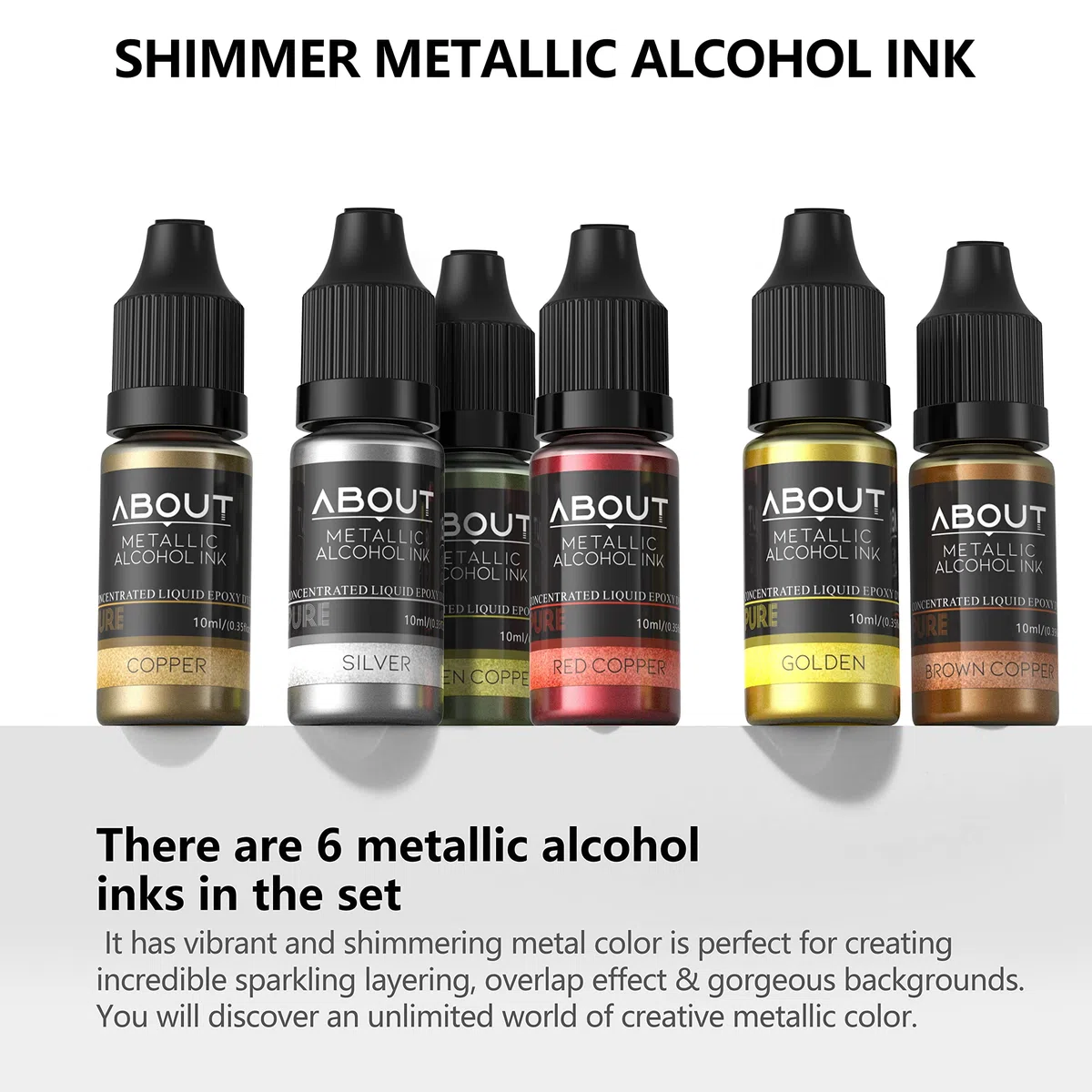 Juego de 30 colores de tinta de alcohol, resina epoxi concentrada, tinte de resina alcohólica para manualidades, pintura y joyas, 10 ml cada uno