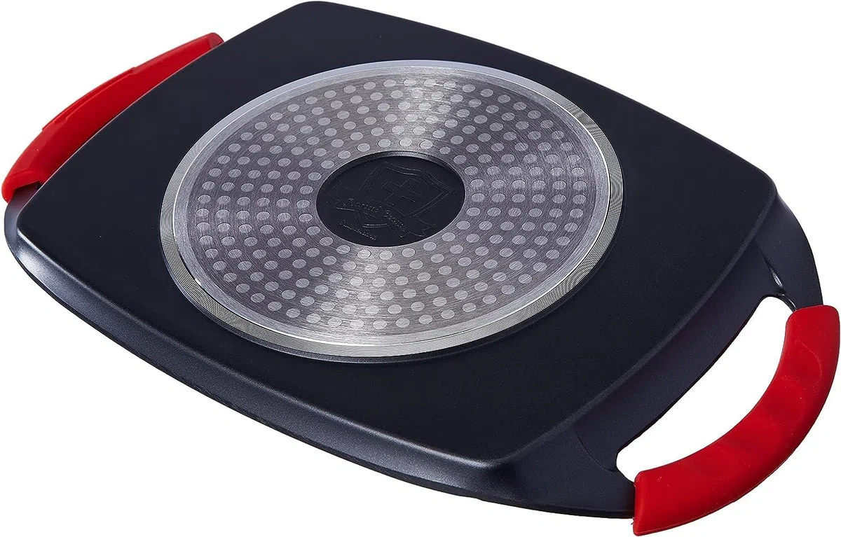 Plancha de Asar con Revestimiento de Piedra Antiadherente, Apta para Inducción, Vitrocerámica, Gas y Placa Eléctrica, Libre de PFOA (36 cm)