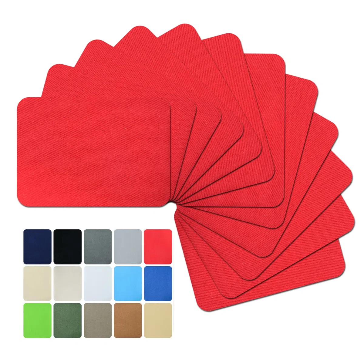 Parches de reparación de tela de alta calidad, parches termoadhesivos para ropa interior y exterior, algodón con pegamento más fuerte, 3 x 4-1/4 pulgadas (7,5 x 10,5 cm), 12 unidades, color