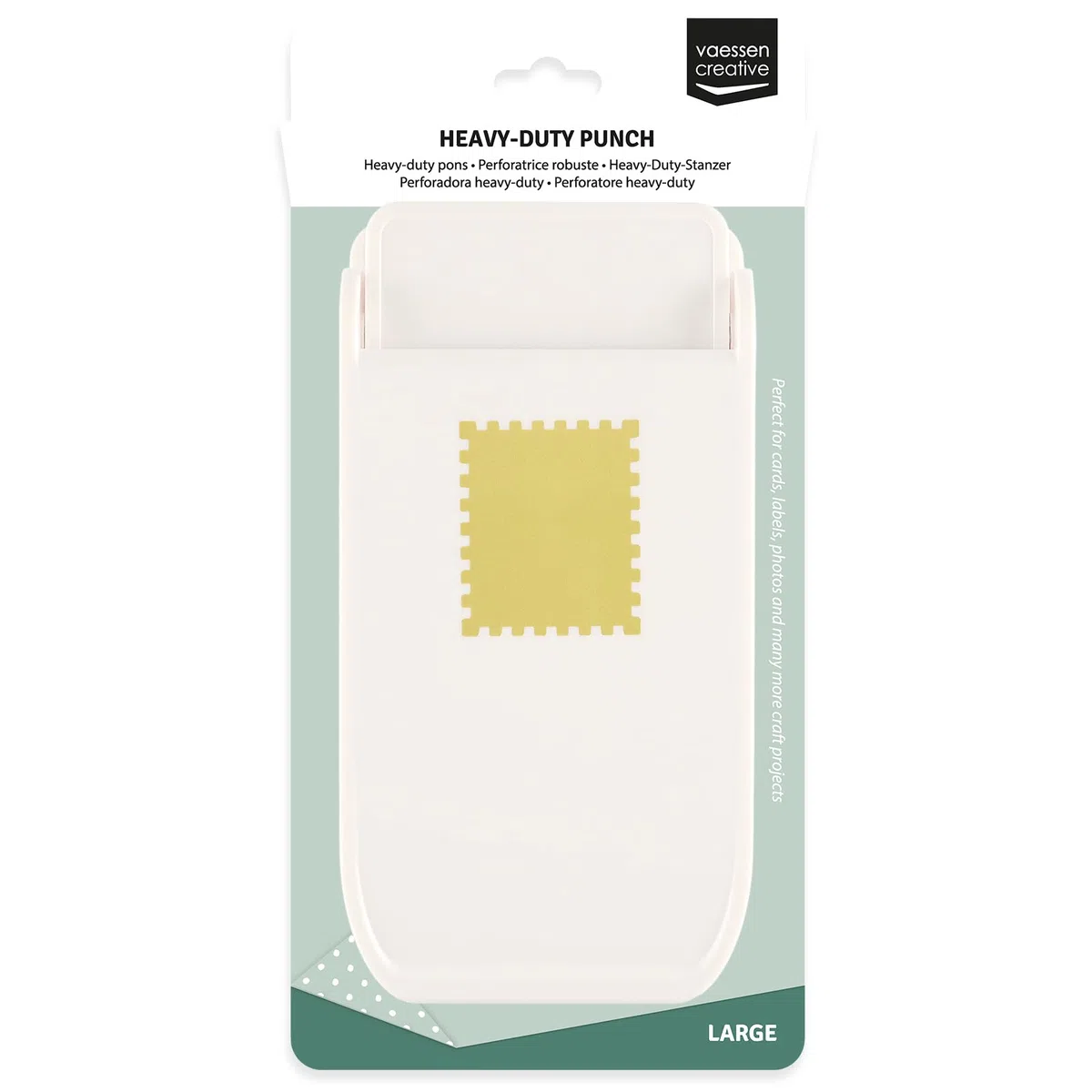 Vaessen Creative Heavy-Duty Perforadora Sello Postal - 5,3 x 6,4 cm - Cortadora y Troqueladora para Manualidades - Tarjetas, Papel Retráctil, DIY, Álbumes de Recortes y Invitaciones