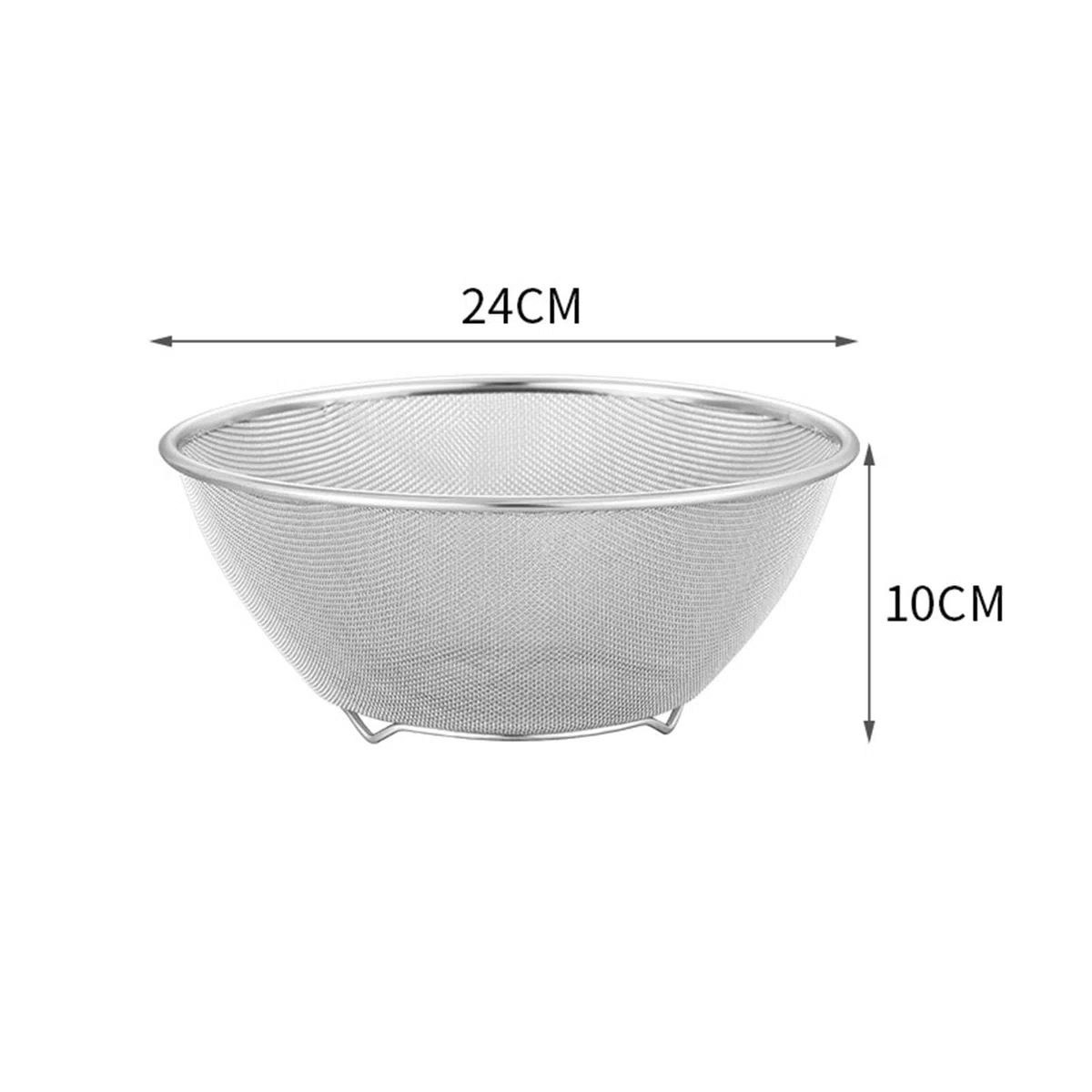 2 escurridores con lavabo, cesta para lavar, colador microporoso de acero inoxidable 304 con cuenco para mezclar, 24CM