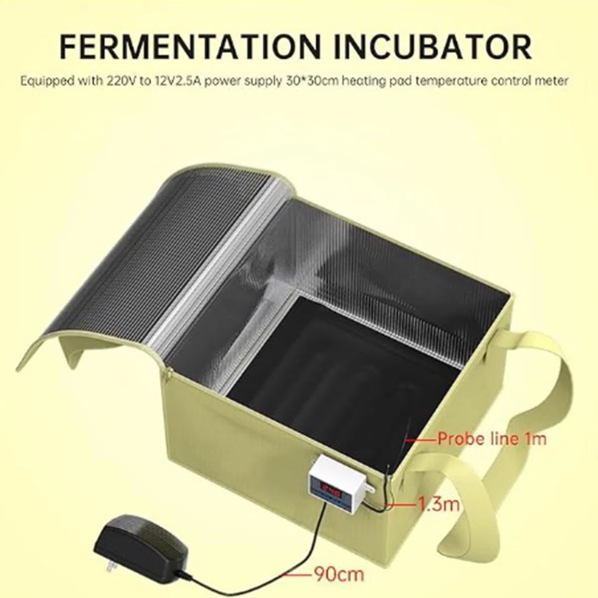Genérico Caja de fermentación de Madre,Caja de fermentación de Pan - Recipiente Impermeable para de Pan con Control de Temperatura,Equipo de con Apagado automático, para Yogur