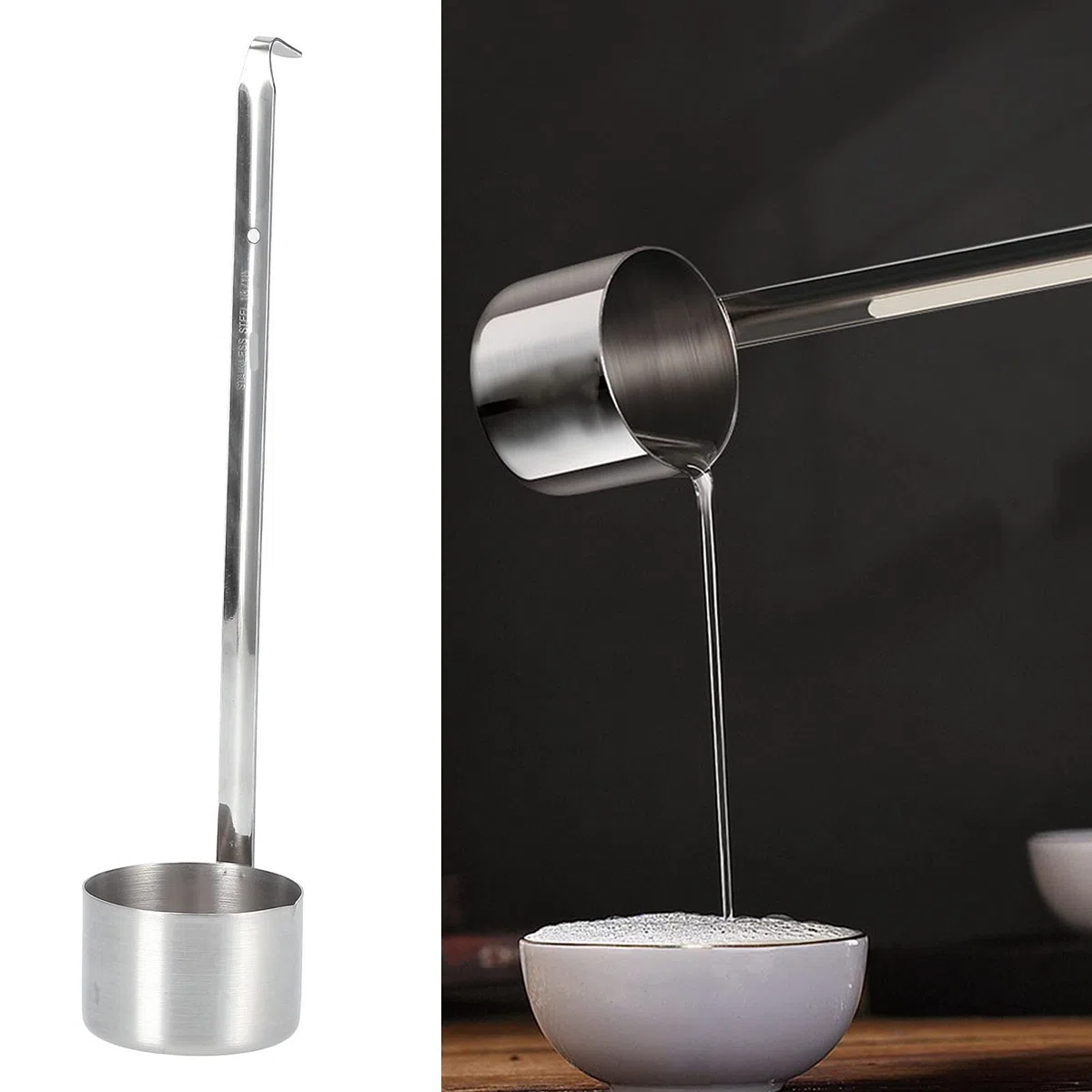Cucharón Cuchara de Acero Inoxidable Cuchara para Vino Cuchara para Licor Cuchara para Vino Pañal para Vino Batidor para Vino Llenado Embudo para Vino Cucharón para Aceite