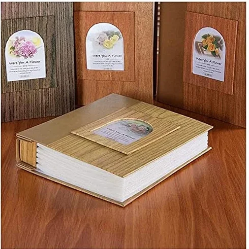 Álbum de Fotos Inserto de 6 Pulgadas para Parejas, Estudiantes, álbum de graduación, Libro, Grano de Madera clásico(Color:#2)