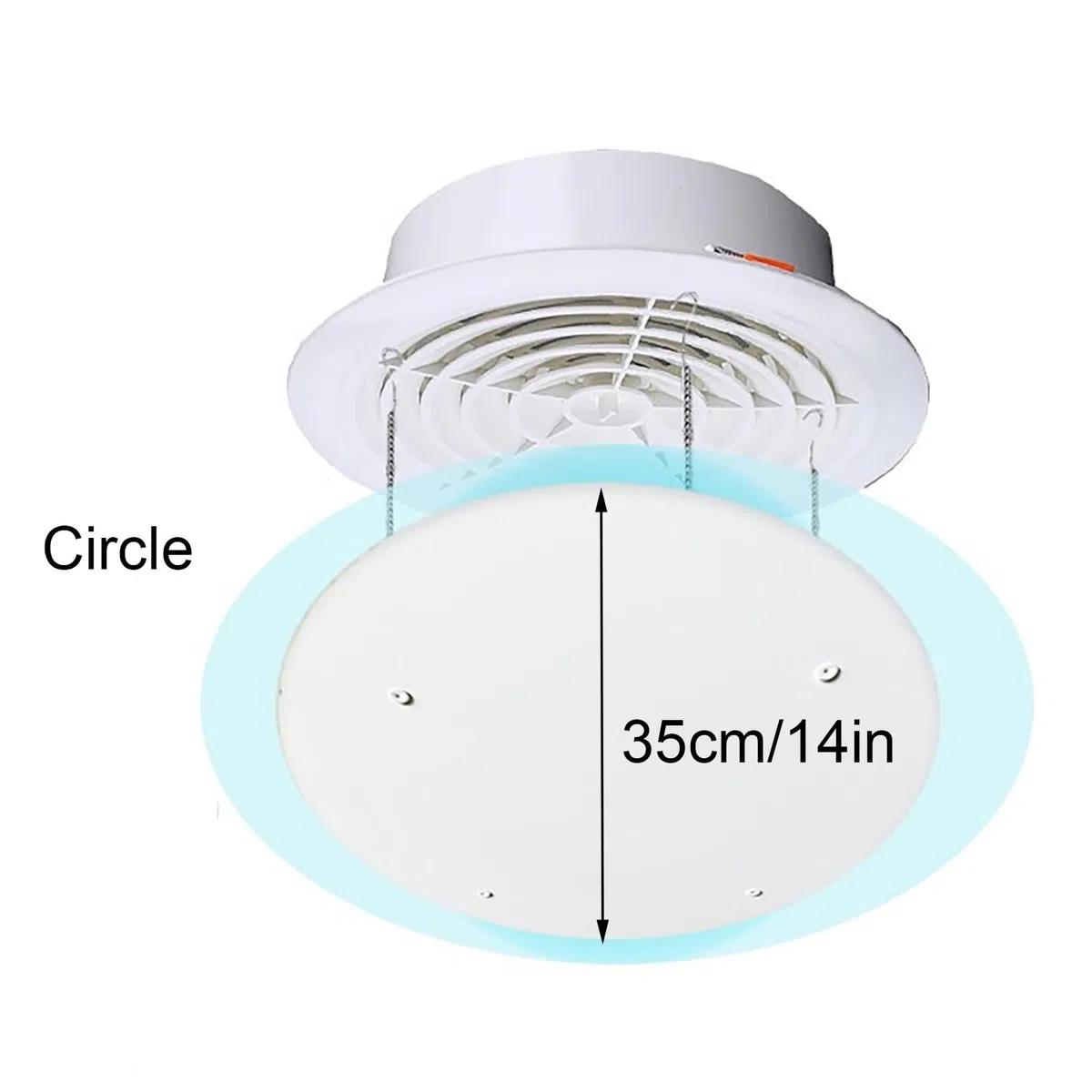 Deflector de Aire Acondicionado para Unidades Centrales, Deflector de Ventilación de Techo Universal, Guía de Viento de Parabrisas Anti Soplado Directo, Redondo, Blanco(35cm/14in)