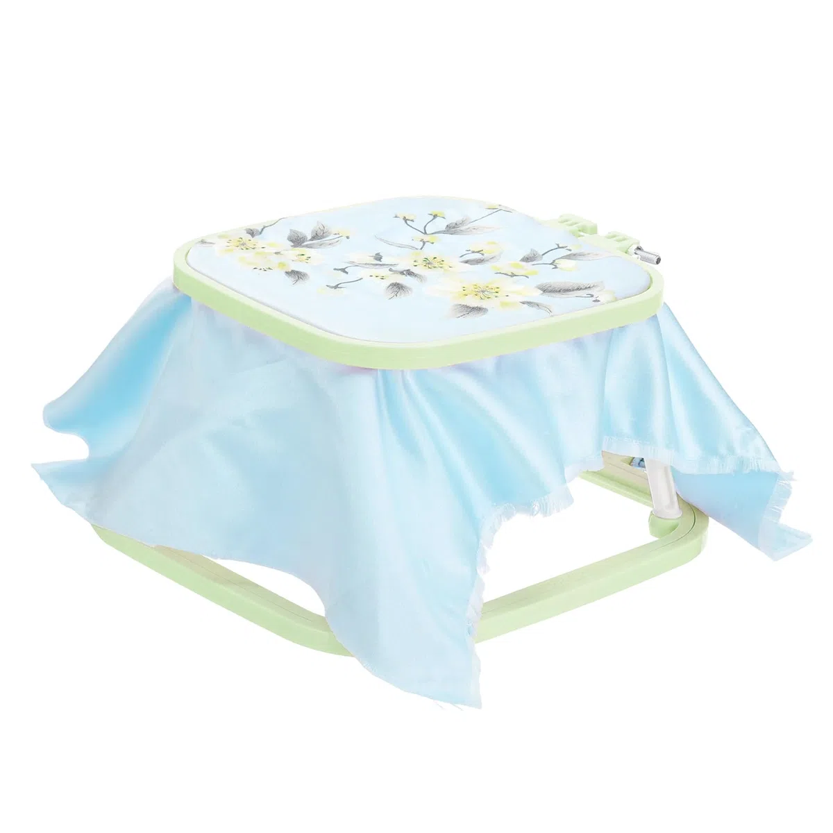 PATIKIL Bastidor De Bordado Cuadrado De 7.1" X 6.7", Soporte Ajustable De Plástico ABS Para Bordado Sin Manos Con 2 Niveles, Marco Para Punzón De Aguja Y Manualidades De Costura, Verde