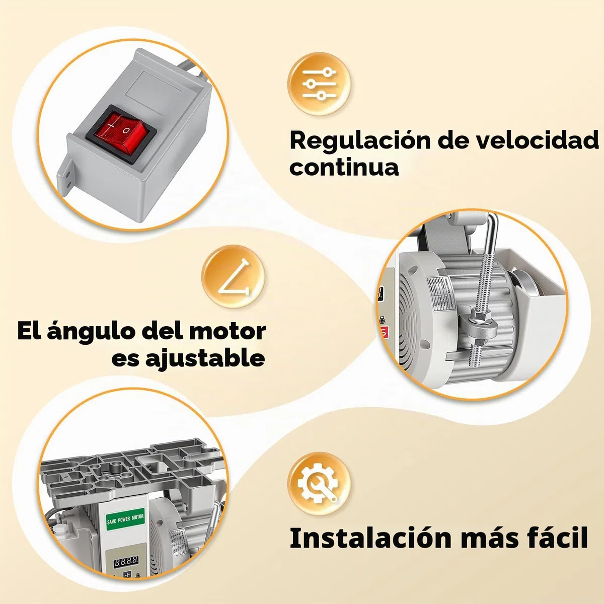 Motor Máquina Coser Eléctrica, 220V 750W Motor Máquina Coser 200-6500 Rpm Industrial Servomotor Ahorro Servomotor Sin Escobillas Coser Industrial Para Coser Industriales Domésticas