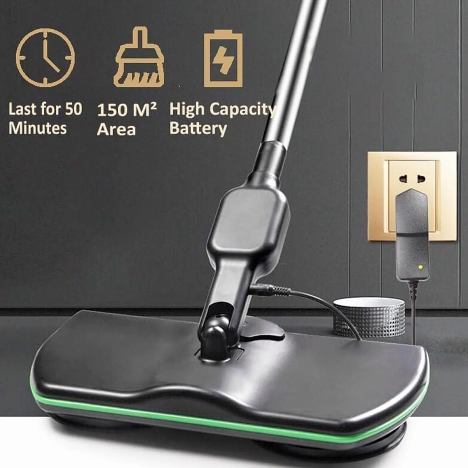 Limpiador eléctrico inalámbrico 2 en 1 para suelos duros, incluye 2 almohadillas de microfibra y 2 almohadillas pulidoras para azulejos de madera y laminados