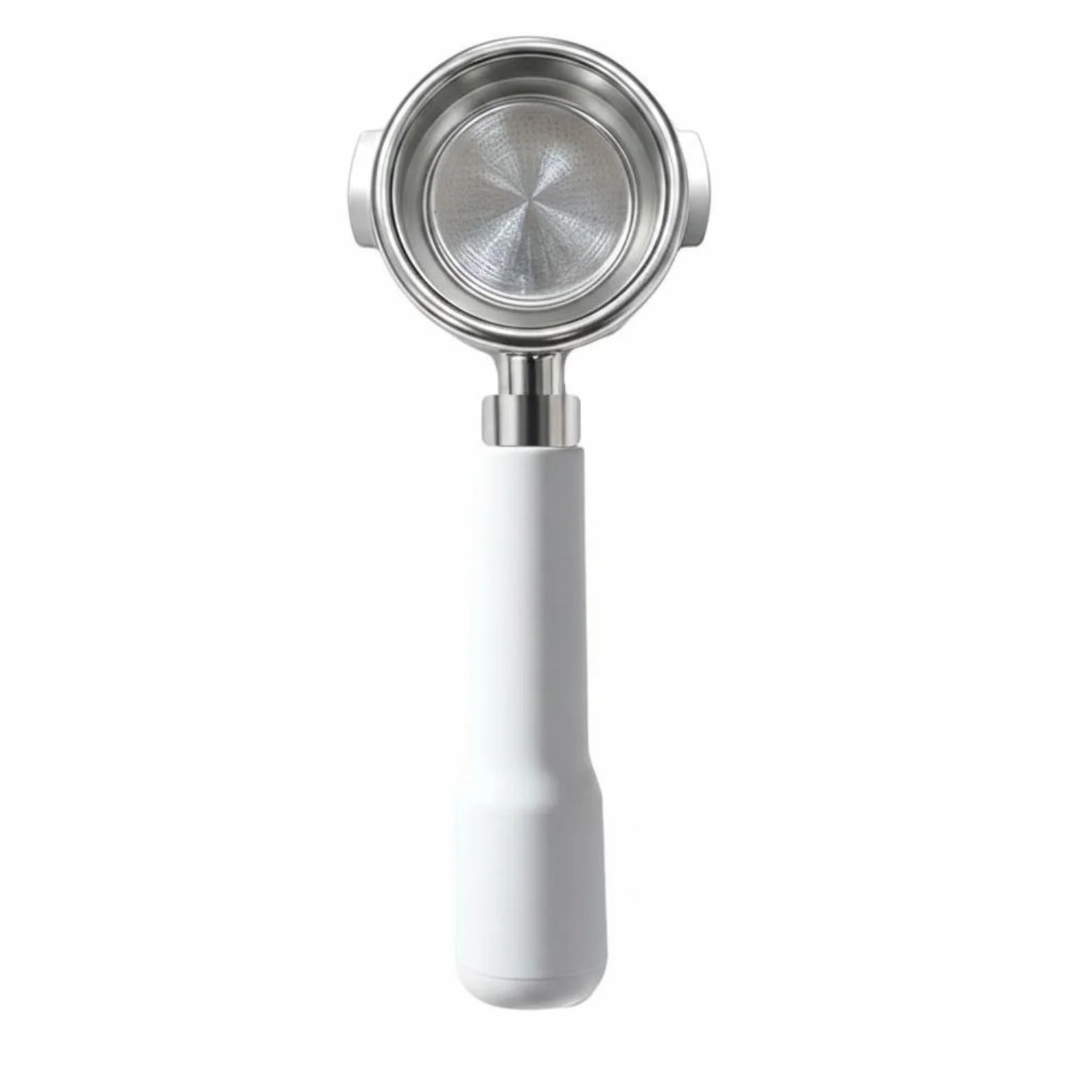 rockible Portafiltro sin Fondo y con Fondo 2 en 1 Portafiltro E61 58 Mm Flujo Uniforme para Cafetera Espresso, Blanco, ABS Blanco