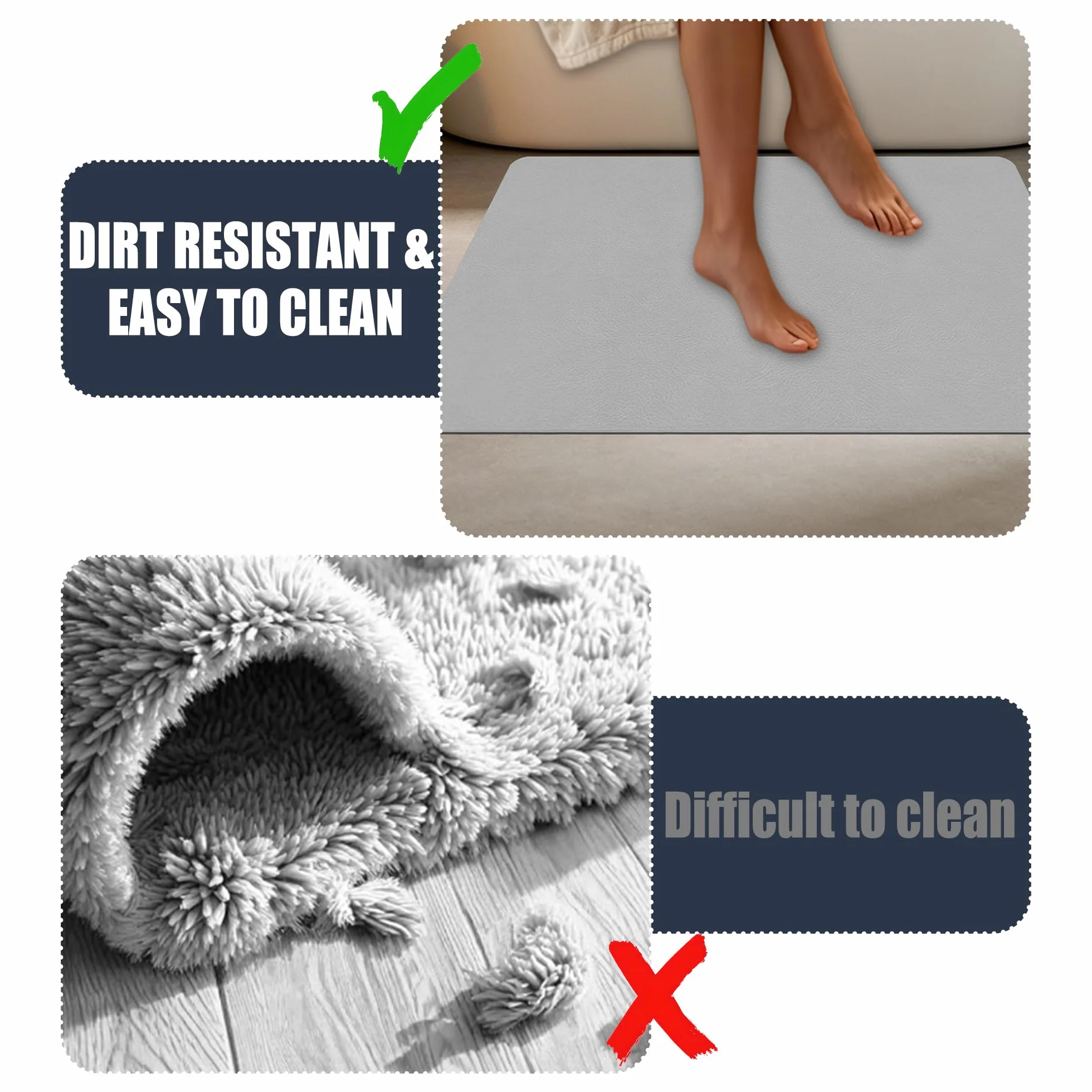 Alfombra Diatomita Baño 55 x 120 cm Rápido Secado Alfombrilla de Baño de Piedra de Diatomita Antideslizante y Antihumedad para Bañera, Ducha, Cuarto de y Cocina, marrón