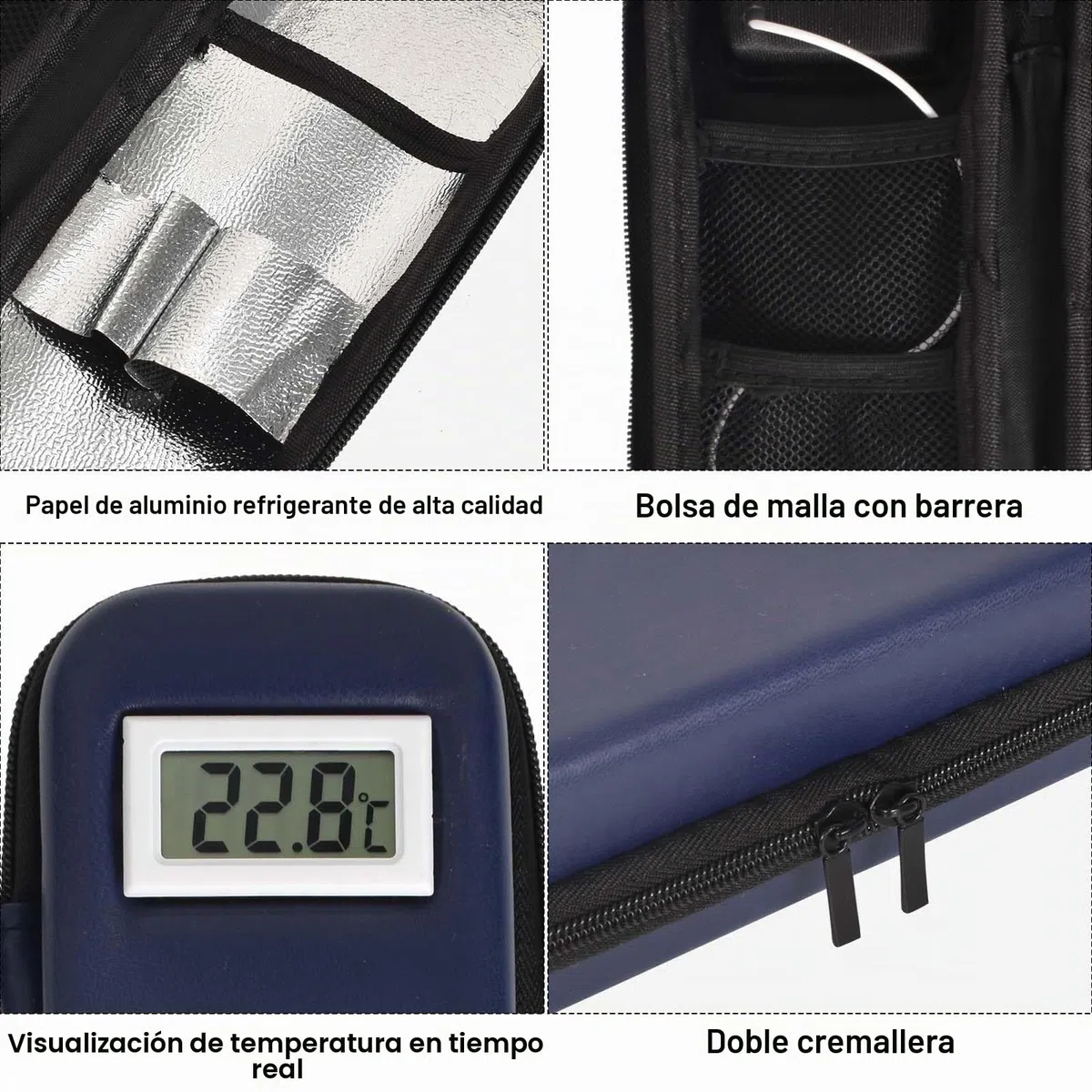 Estuche de Viaje para Enfriador de Insulina, Mini Enfriador de Medicamentos para Viajes, Estuche Aislado para Insulina y Otros Accesorios, Bolso Diabético, Maleta para Insulina